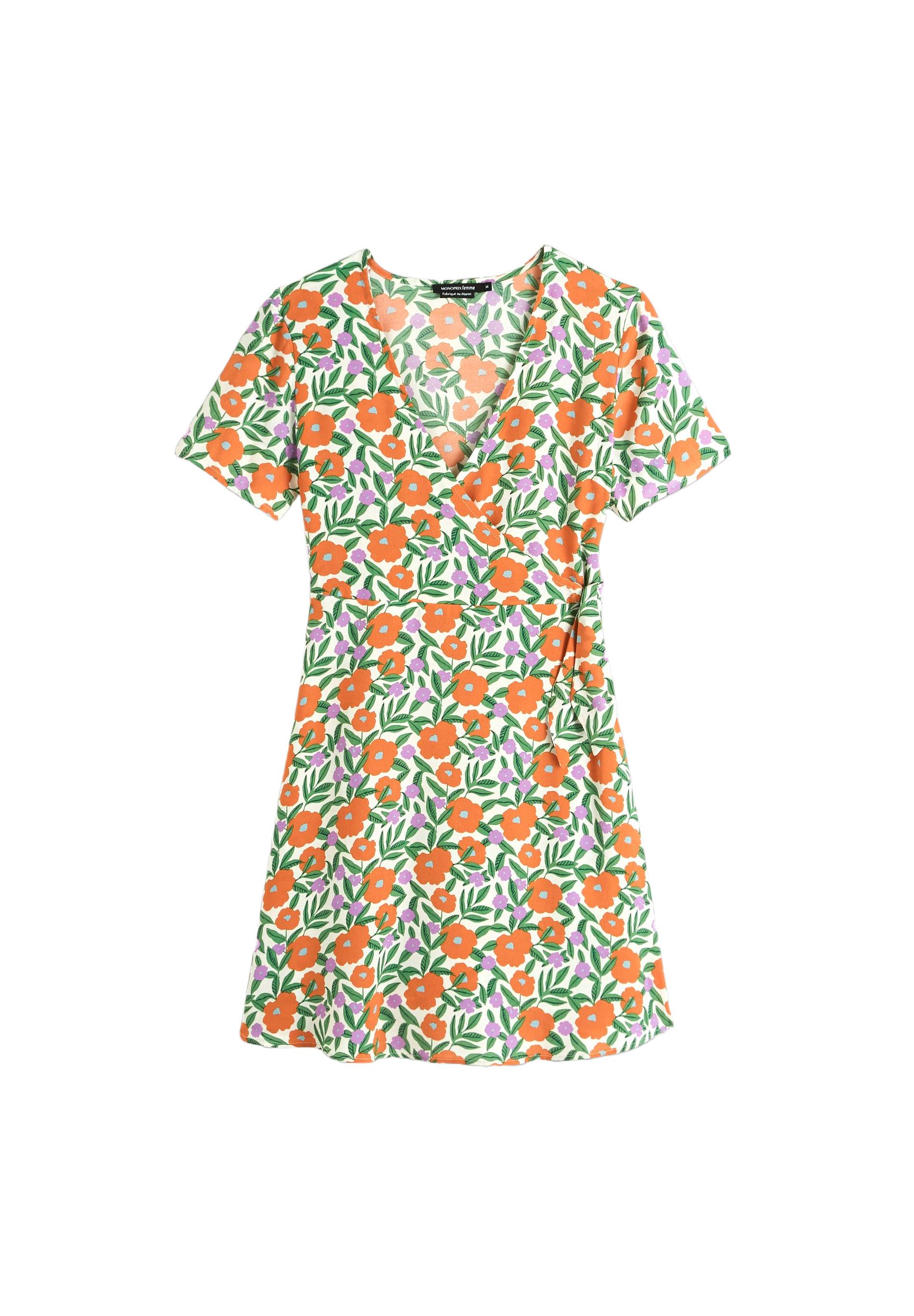 Robe courte en viscose, Orange clair, large image number 5