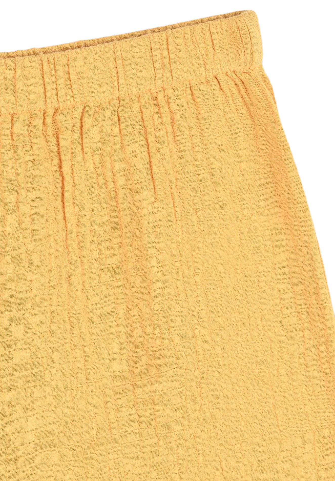 Pyjama fille maille uni miel BIO, Jaune foncé, large image number 5