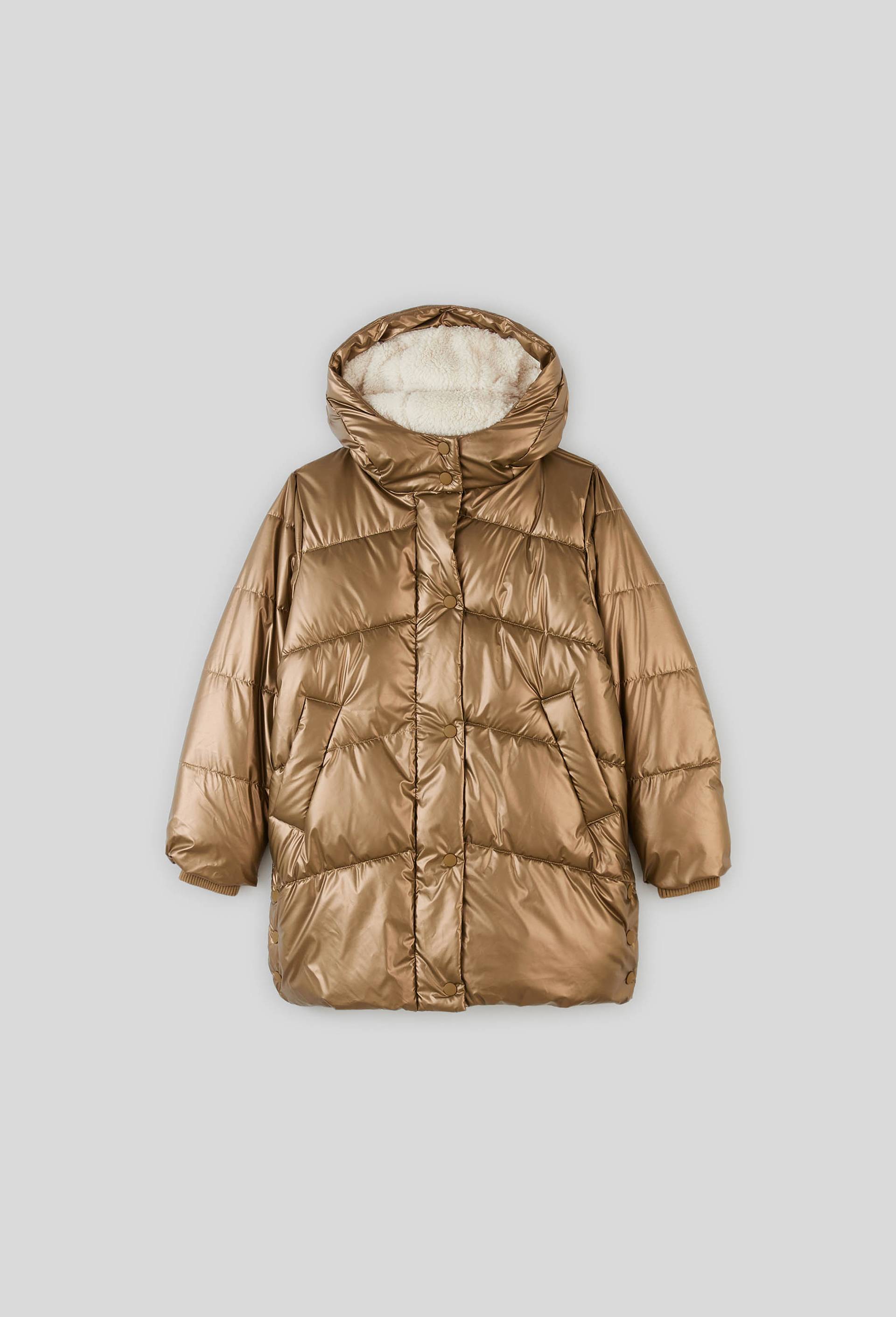 Doudoune doubl&eacute;e sherpa en polyester recycl&eacute;, Or, large image number 0