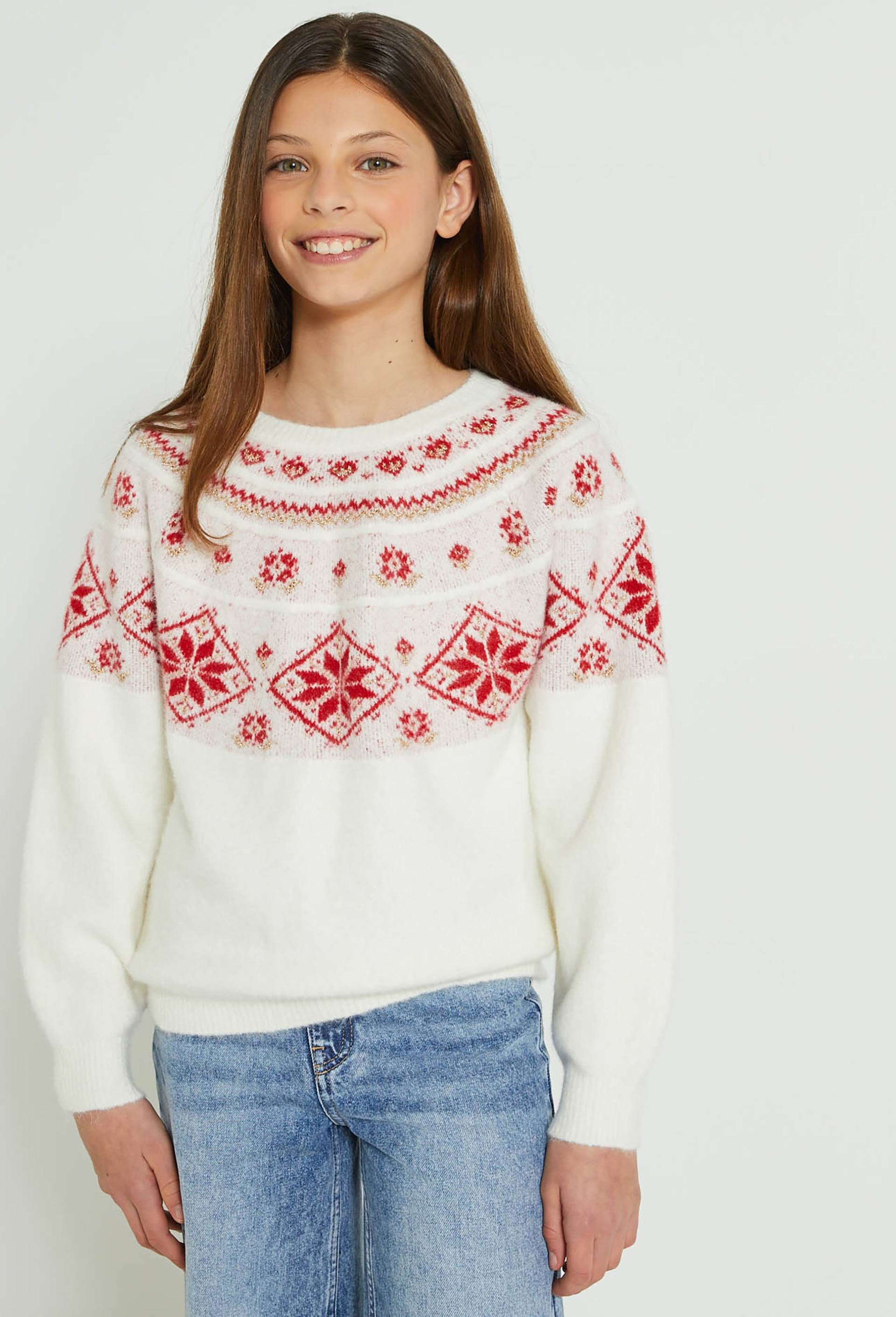 Pull jacquard, Ecru, large image number 0.0