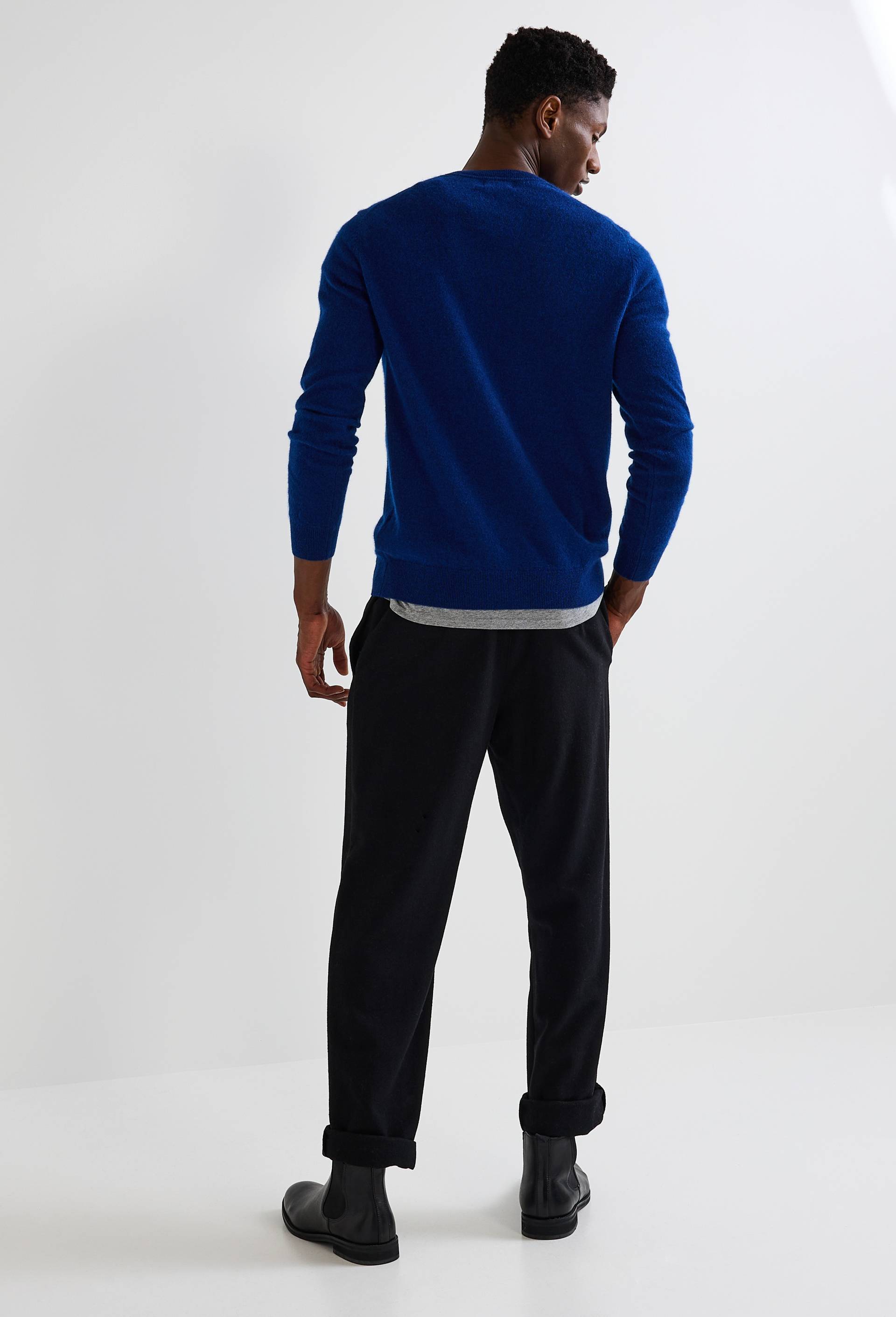 Pull col rond en 100% cachemire, Bleu, large image number 1.0