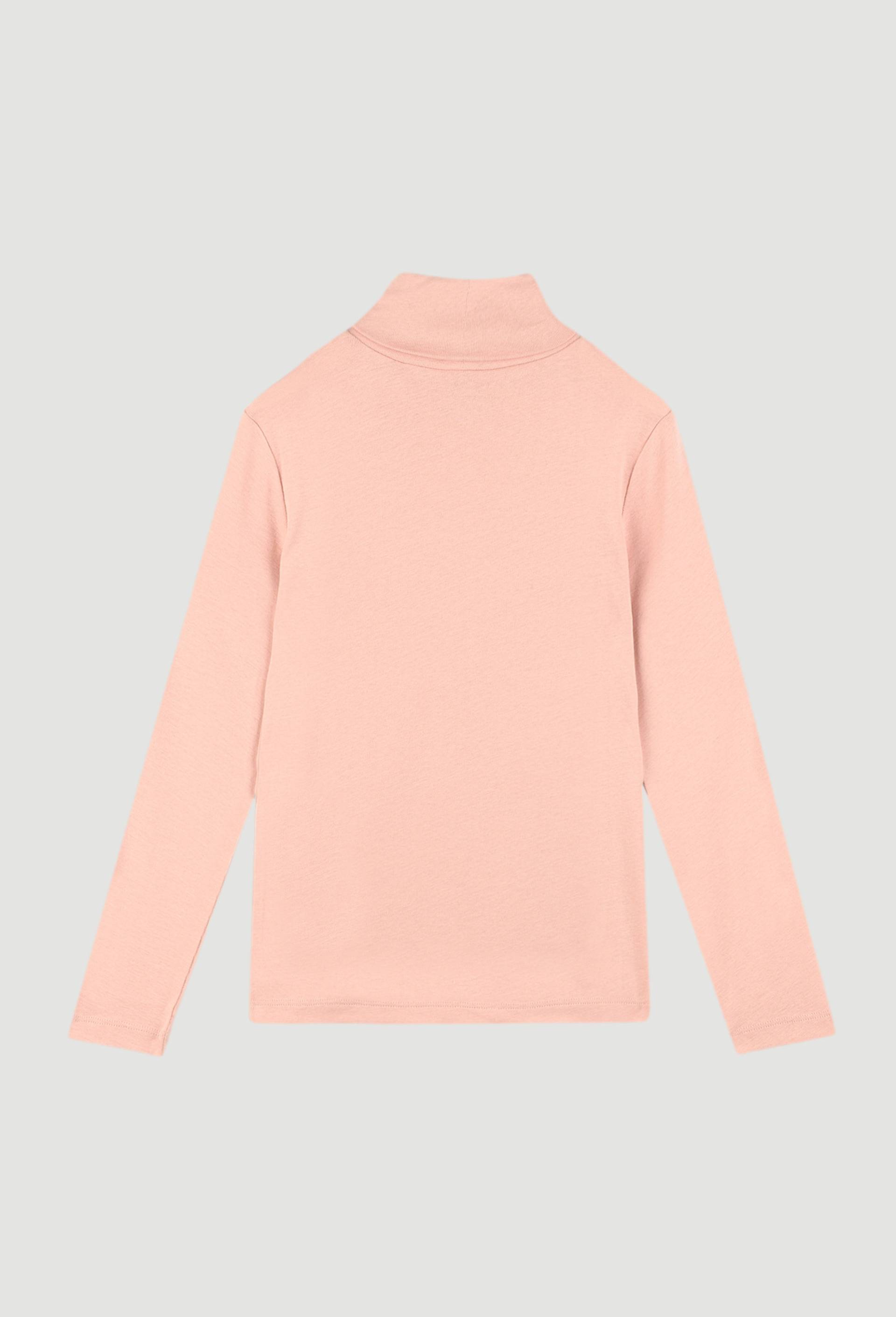 TEESHIRT UNI MANCHES LONGUES COL ROULE, Rose clair, large image number 1.0