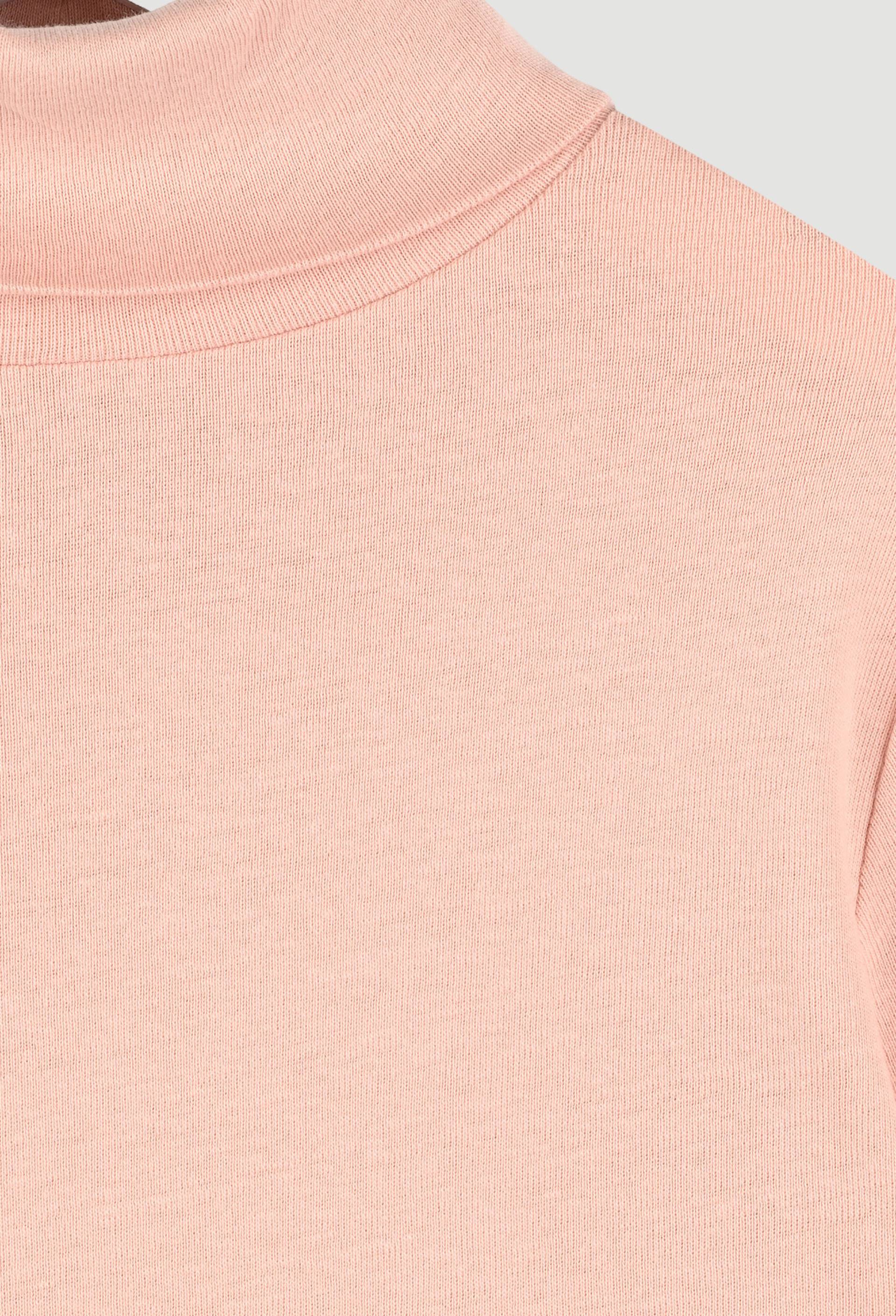 TEESHIRT UNI MANCHES LONGUES COL ROULE, Rose clair, large image number 2.0