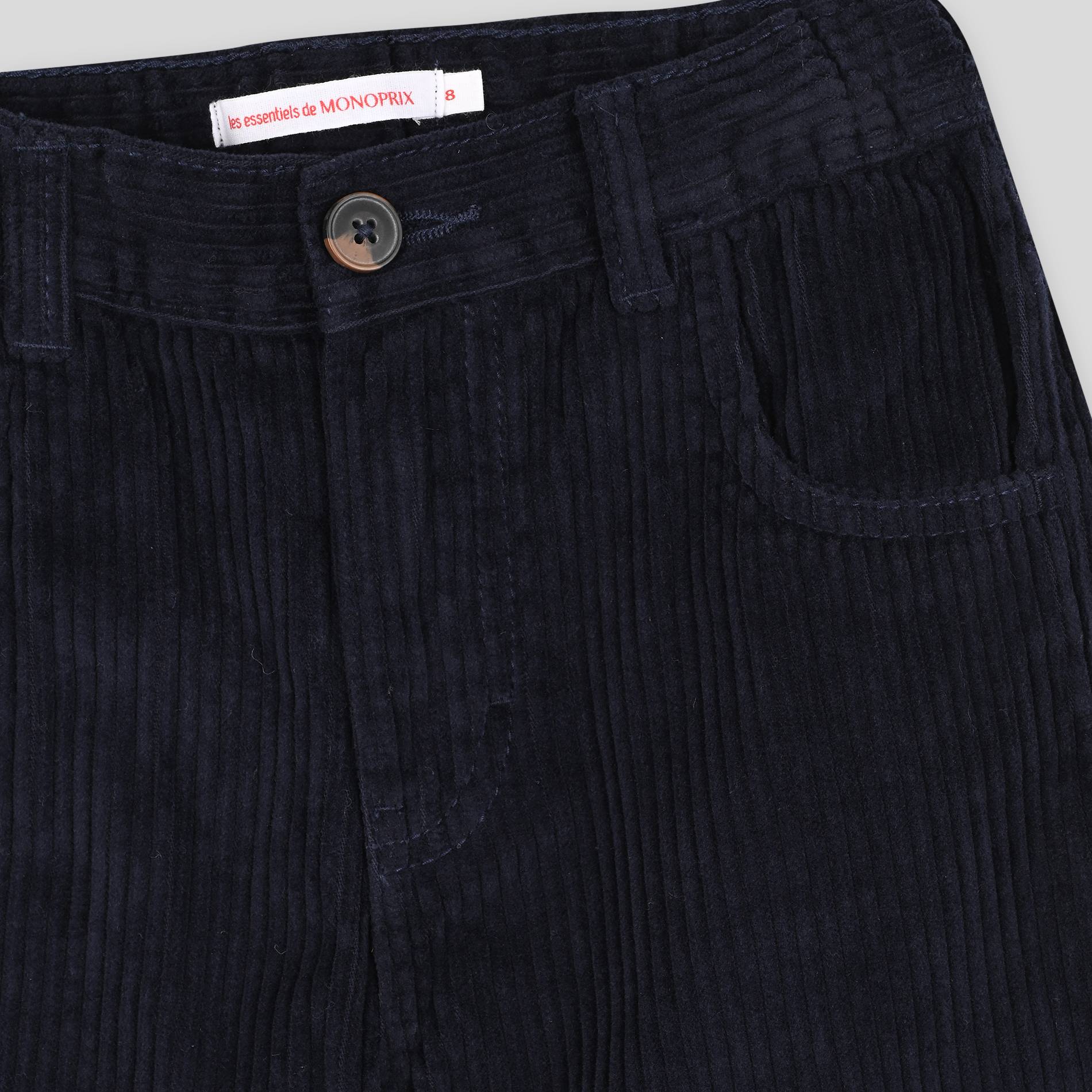 Pantalon en velours certifié Oekotex, Bleu foncé, large image number 2