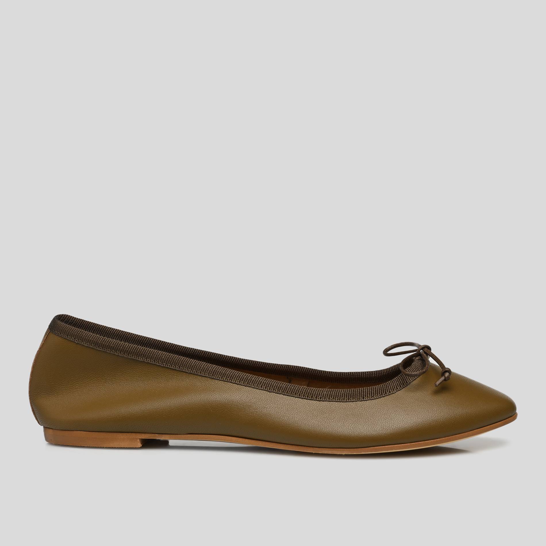 Ballerines , cuir responsable, Vert fonc&eacute;, large image number 0