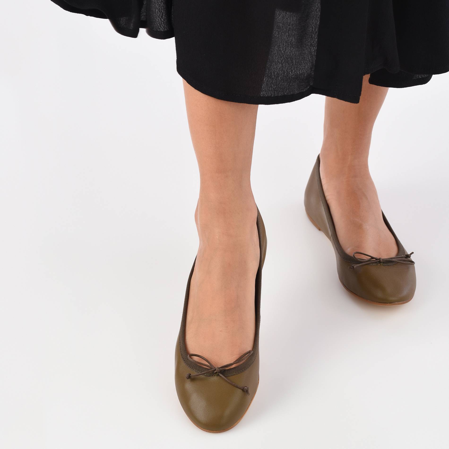 Ballerines , cuir responsable, Vert fonc&eacute;, large image number 1
