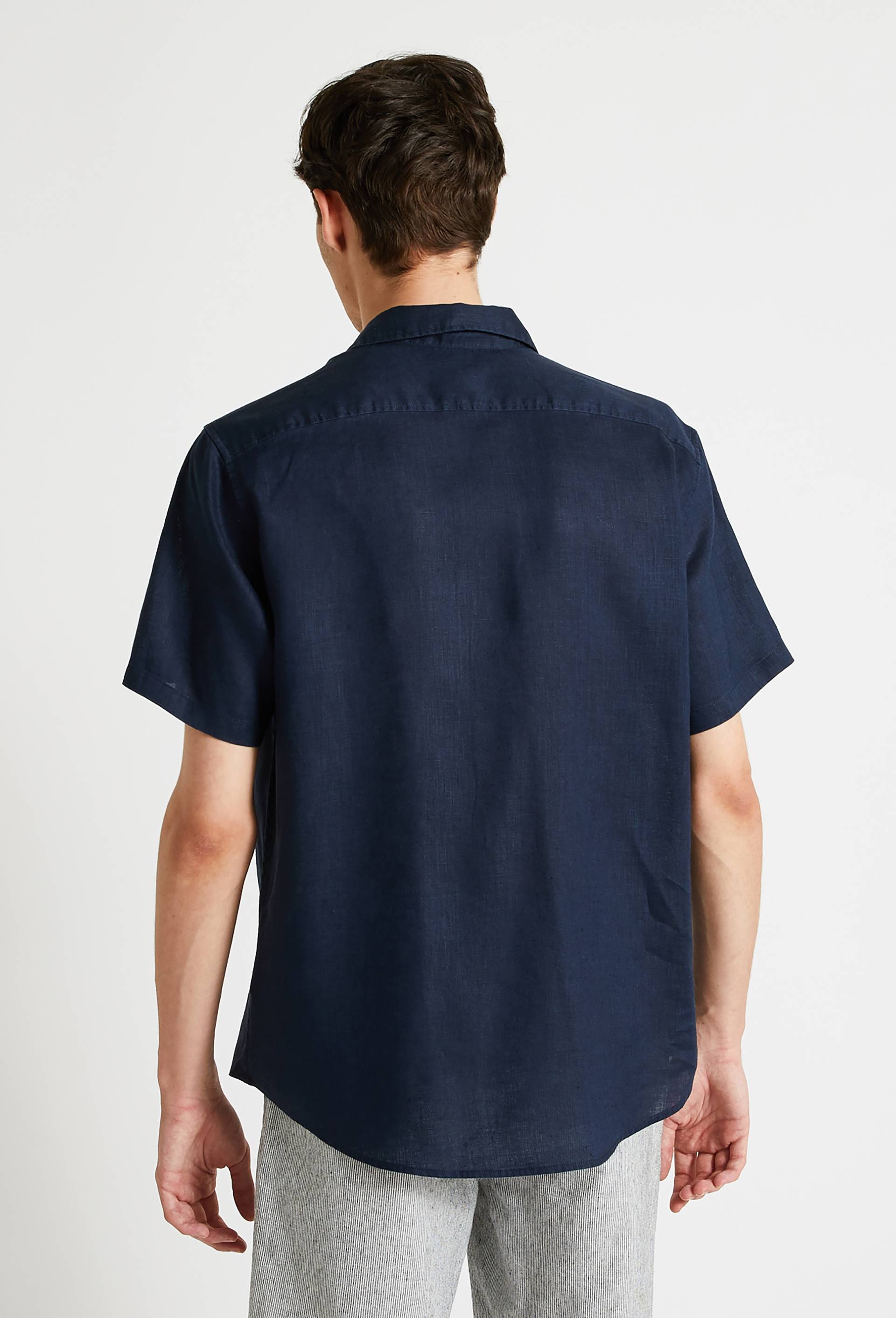 Chemise manches courtes en lin, Bleu foncé, large image number 1