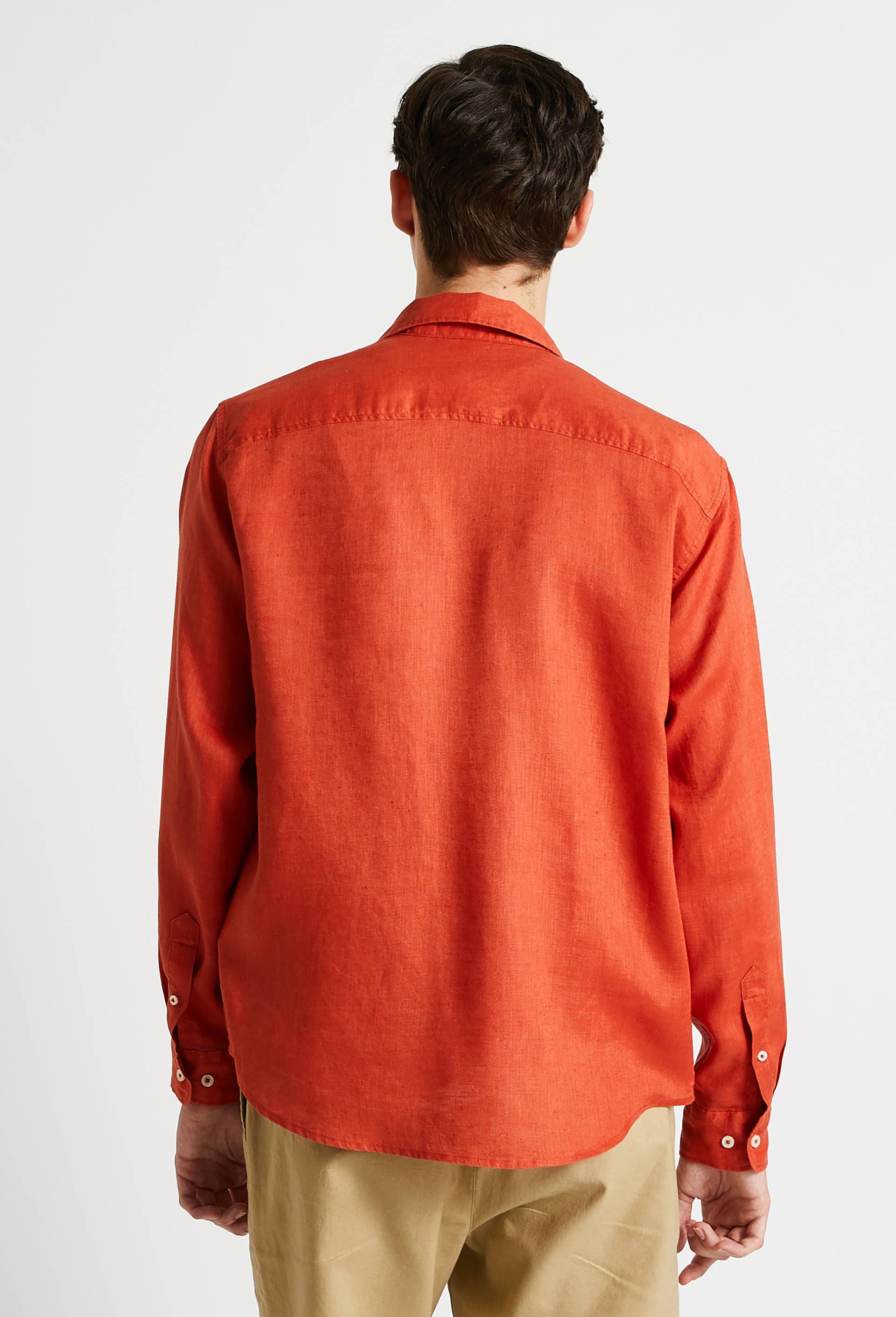 Chemise manches longues en lin, Rouge foncé, large image number 1