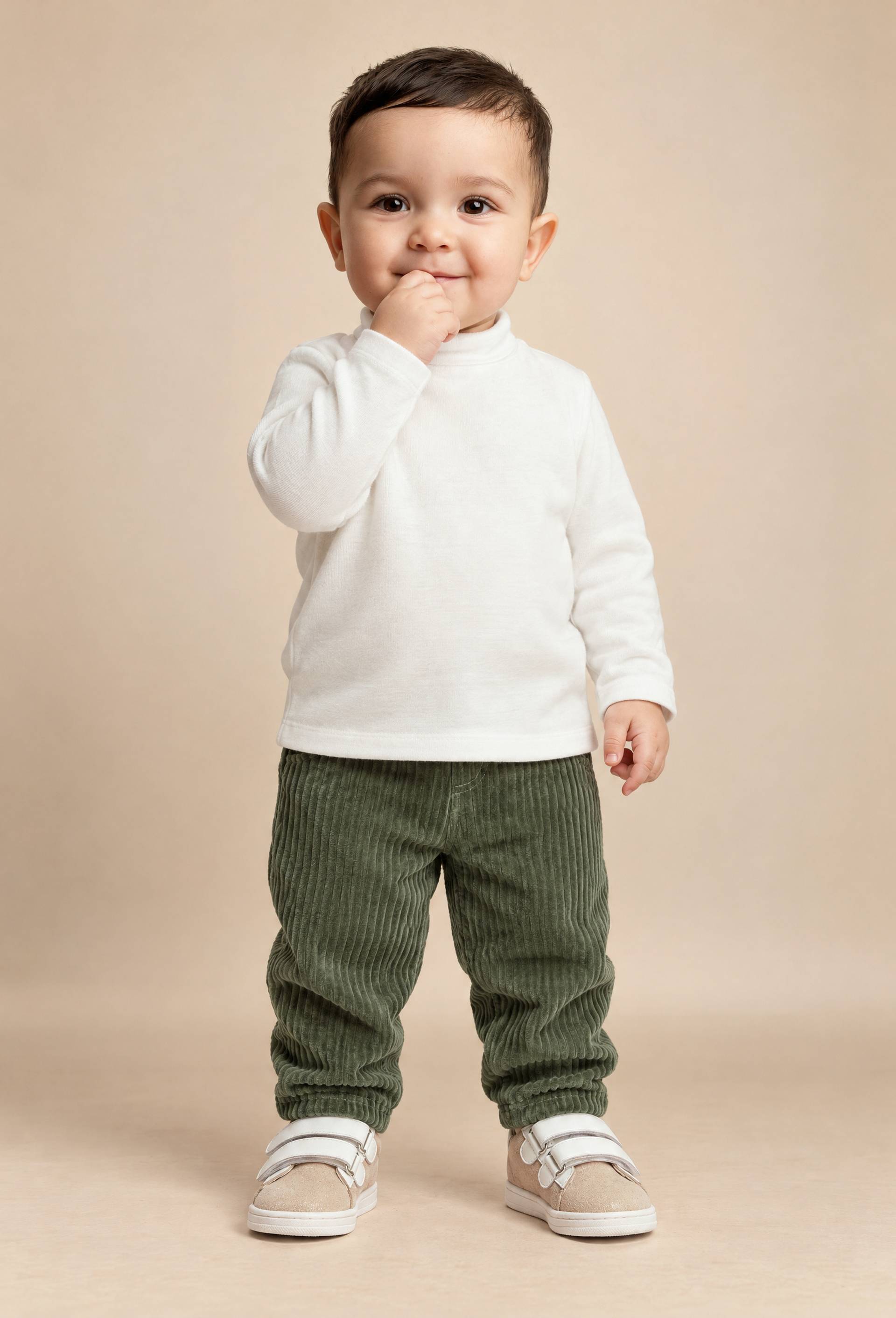 T-shirt manches longues col roulé uni en coton BIO GOTS
