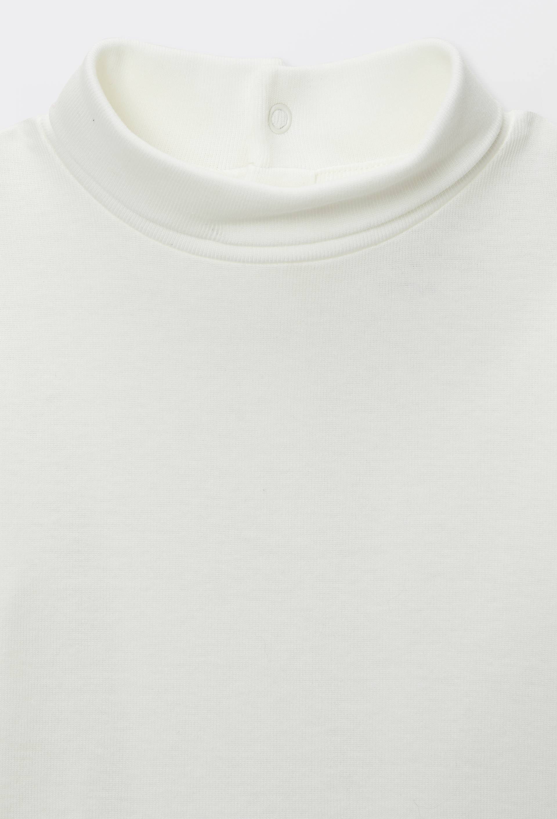 T-shirt manches longues col roul&eacute; uni en coton BIO GOTS, Ecru, large image number 2
