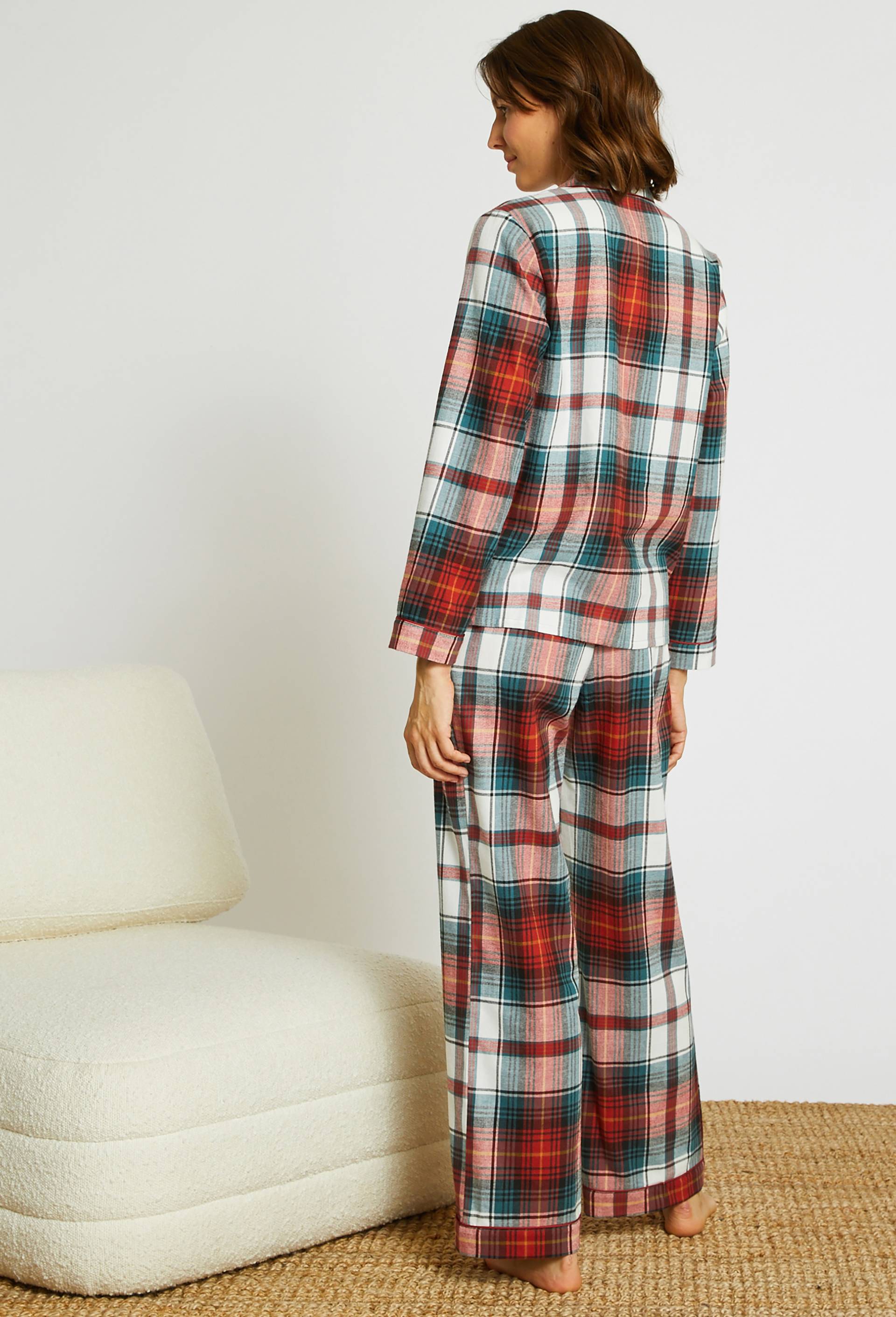 Pyjama à carreaux certifié OEKOTEX, Rouge, large image number 1.0