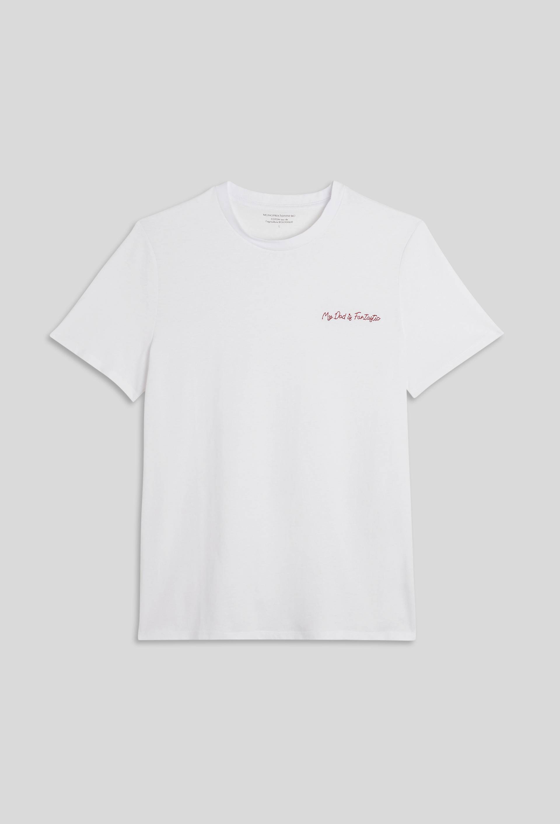 T-shirt manches courtes fête des pères, Blanc, large image number 2.0