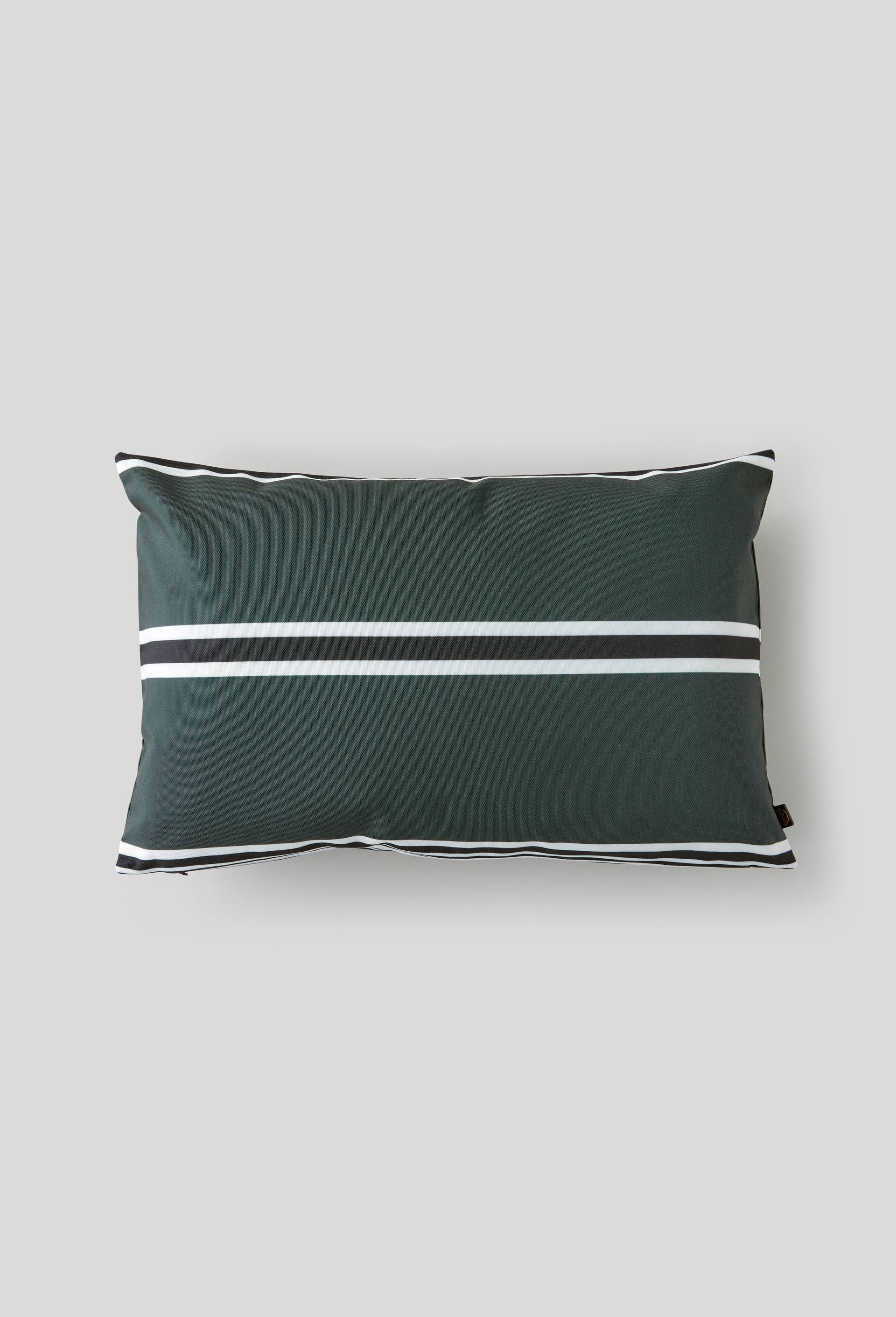 Coussin rayé, Vert foncé, large image number 0