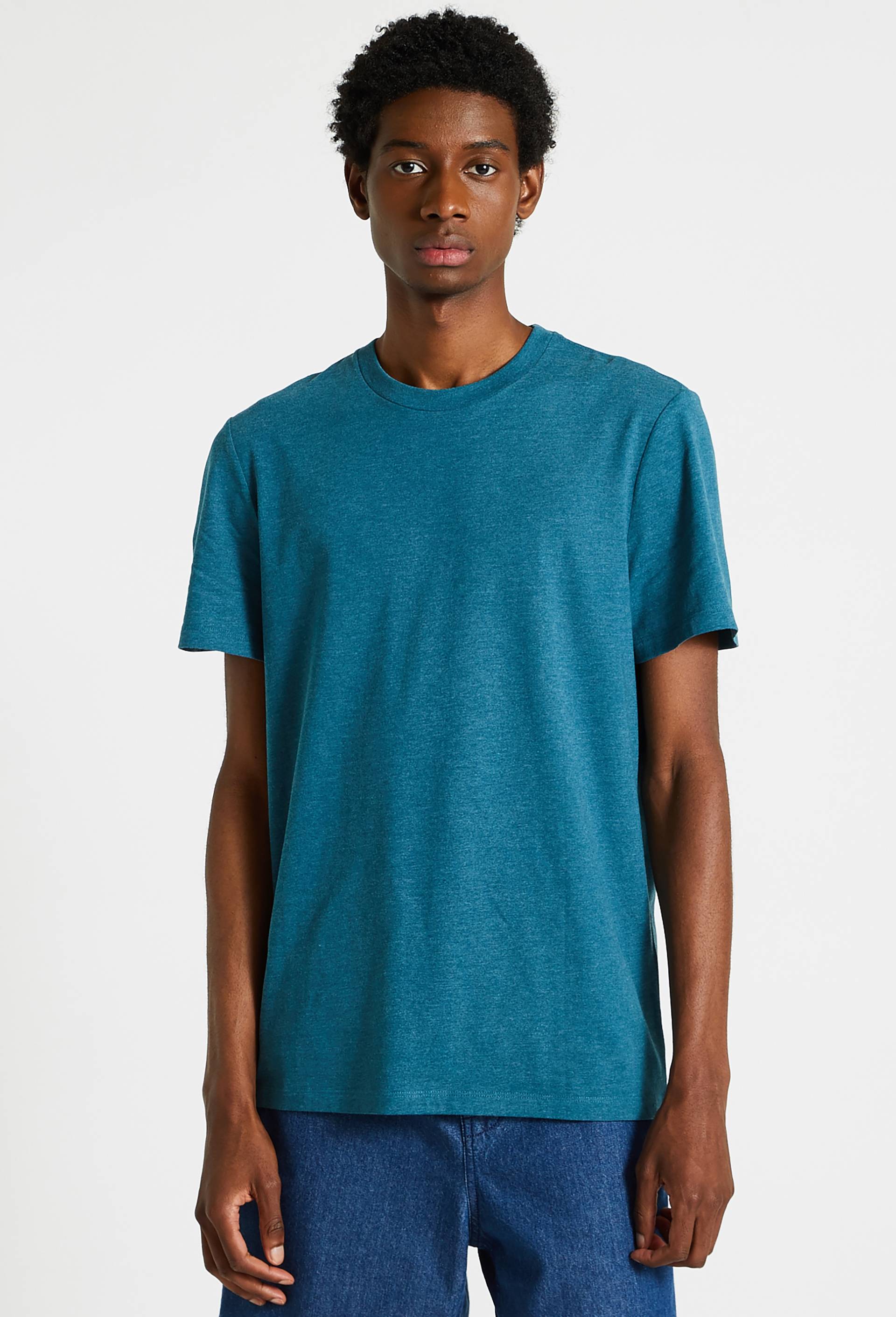 T-shirt manches courtes col rond contenant du coton BIO, Vert foncé, large image number 0.0