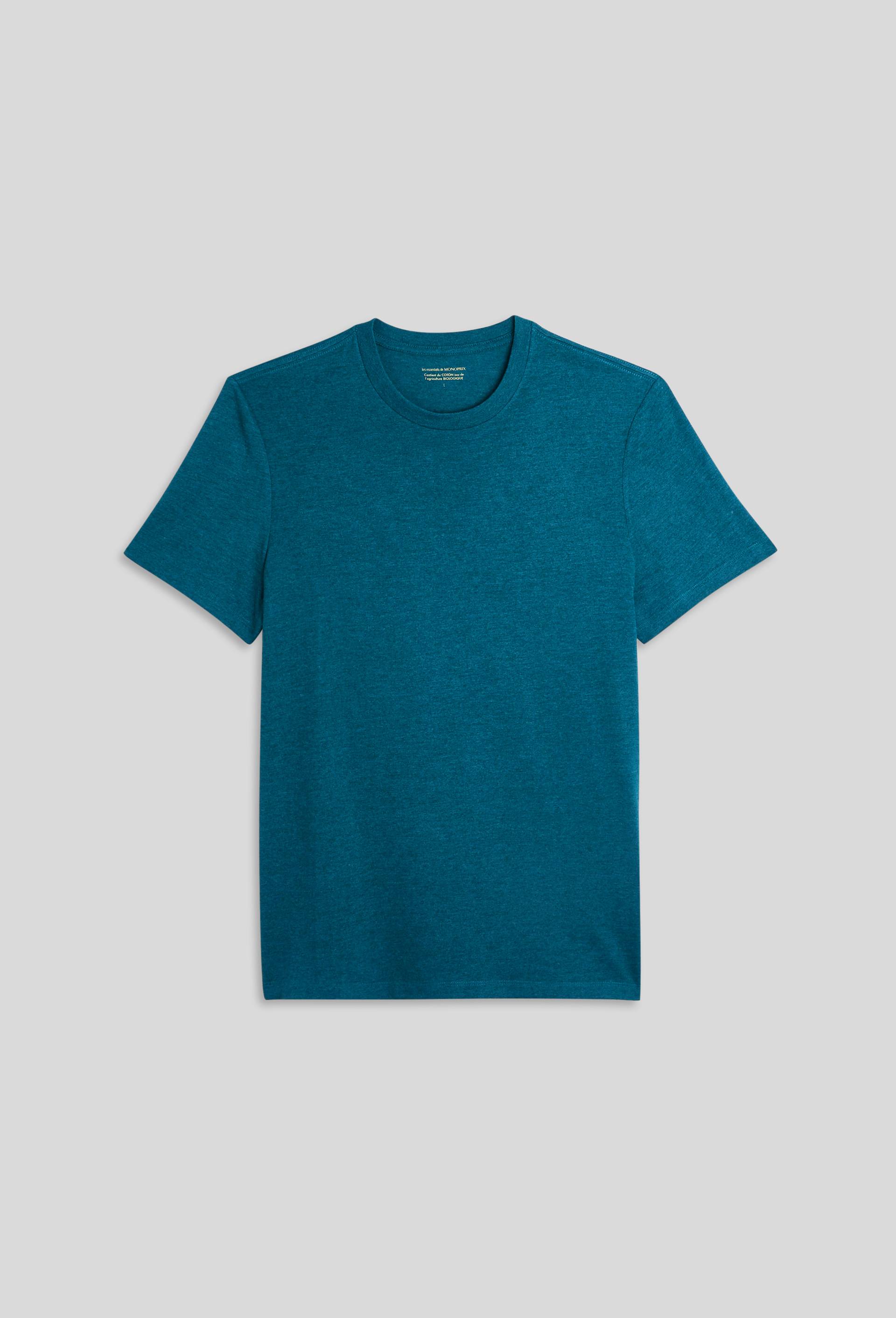 T-shirt manches courtes col rond contenant du coton BIO, Vert foncé, large image number 2