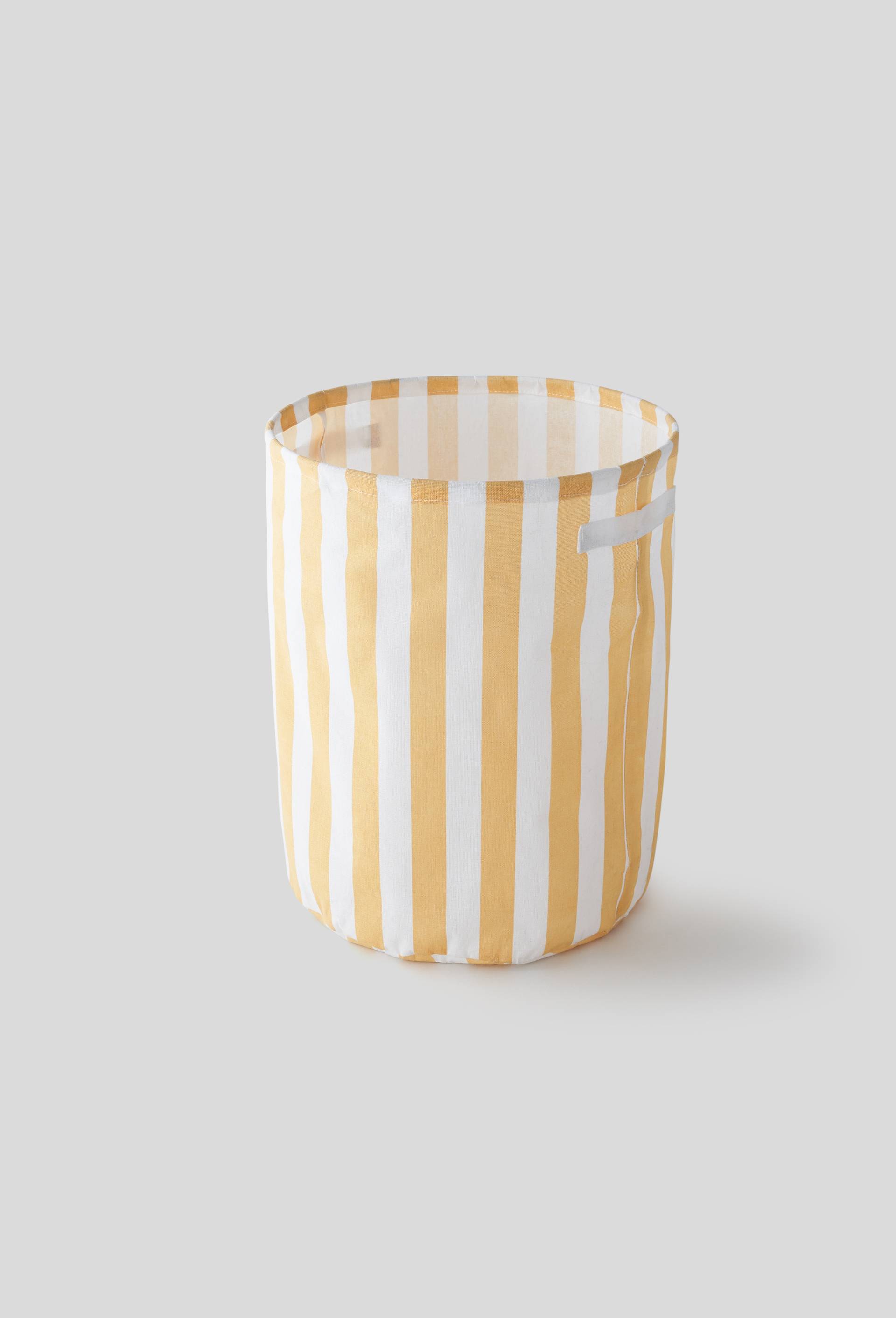 Panier à linge rayé, 45x36cm, en polyester, BLEU, large image number 0