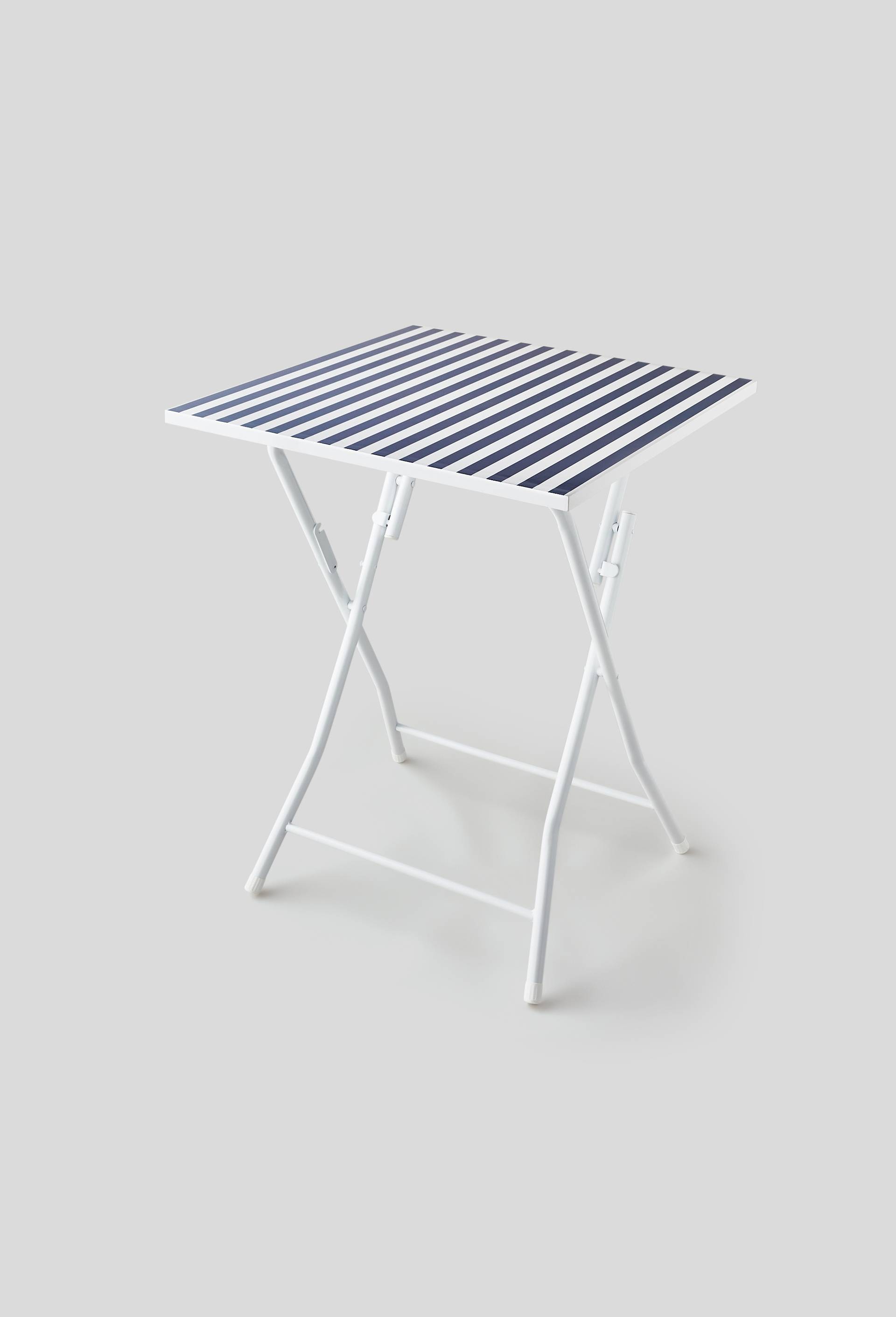 Table pliable carrée imprimé, 60xH75cm, en MDF, Bleu, large image number 0