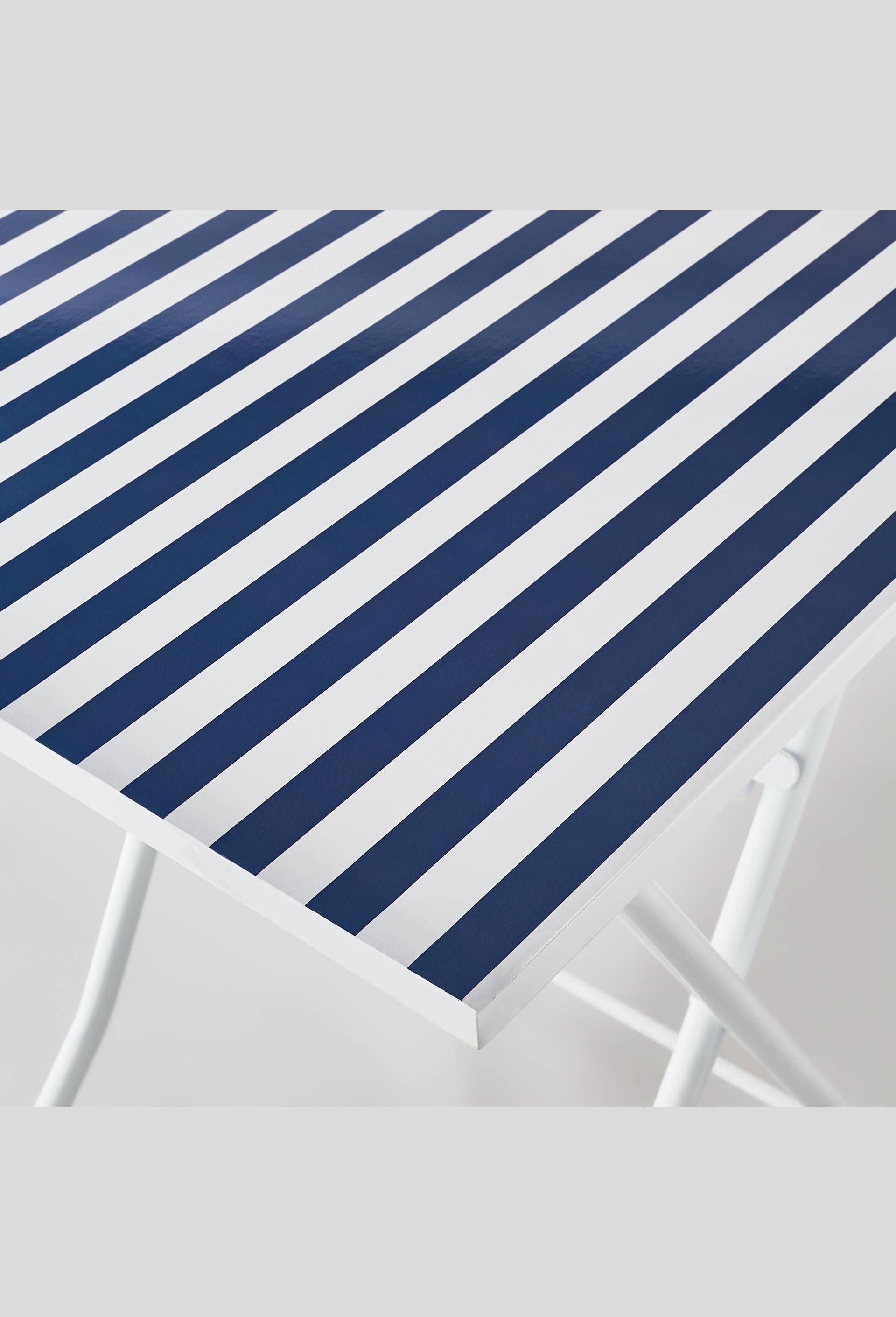 Table pliable carrée imprimé, 60xH75cm, en MDF, Bleu, large image number 1.0