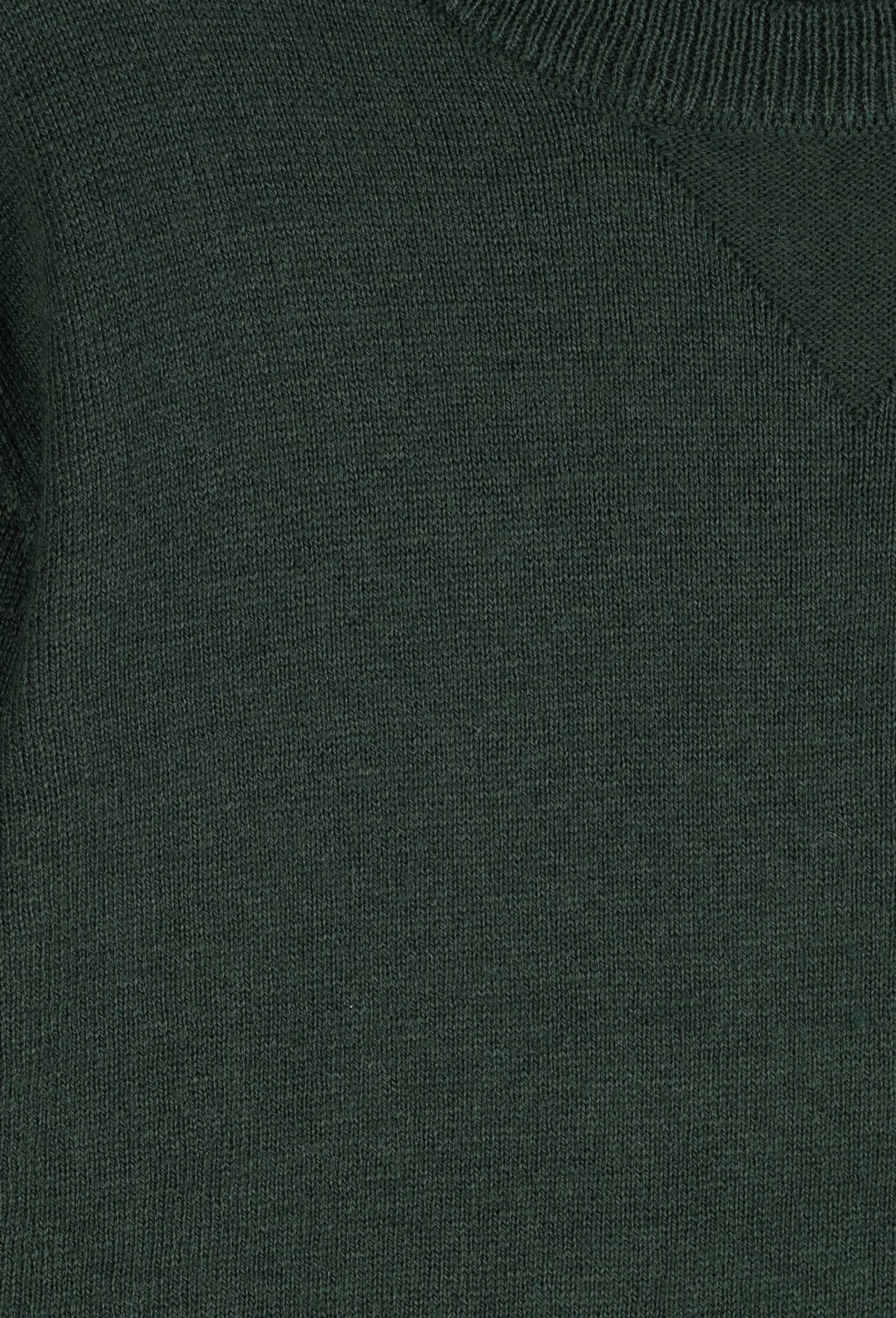 Pull col rond uni contenant de la laine, certifié OEKO-TEX, Vert foncé, large image number 2