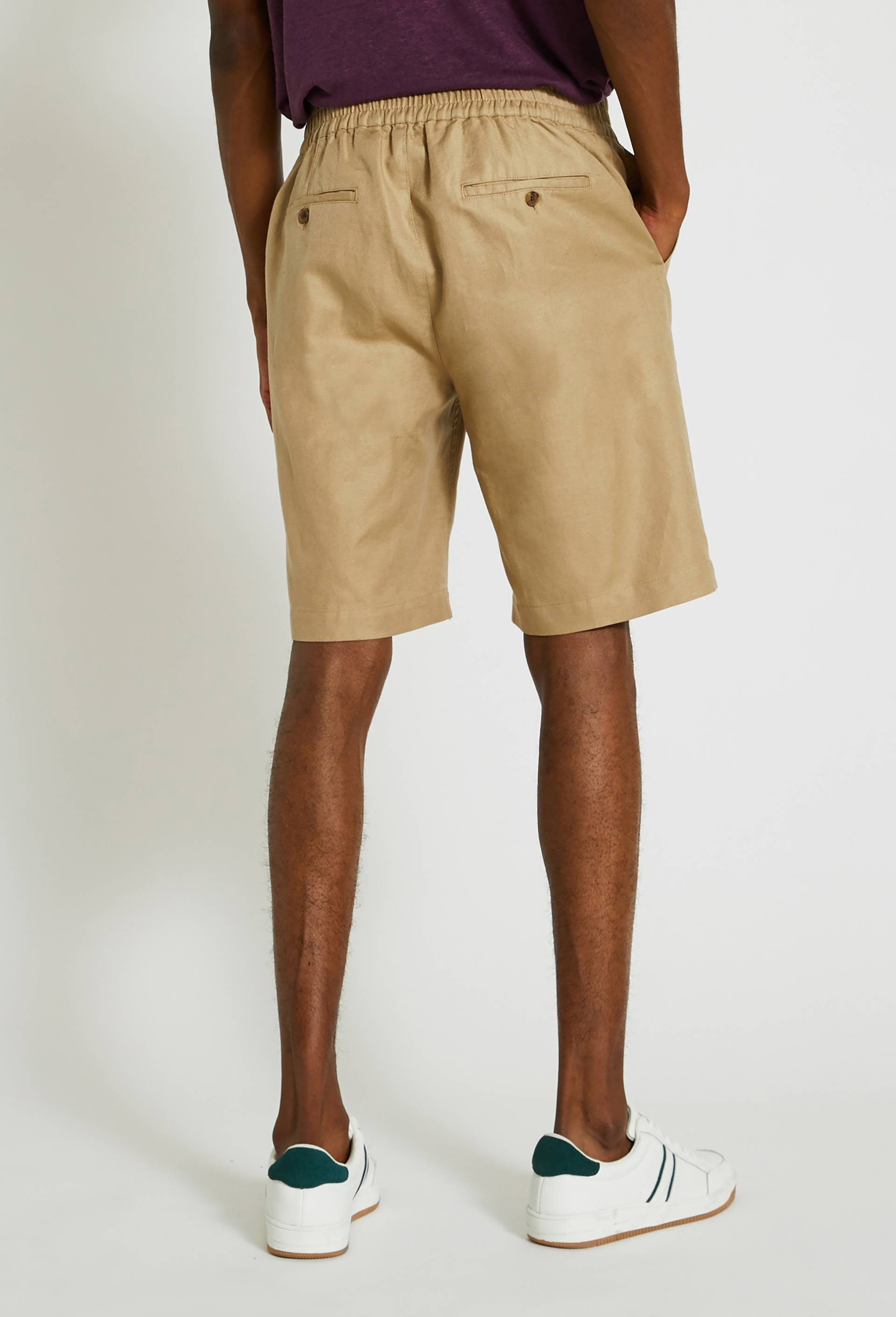 Bermuda taille élastique, Beige, large image number 1
