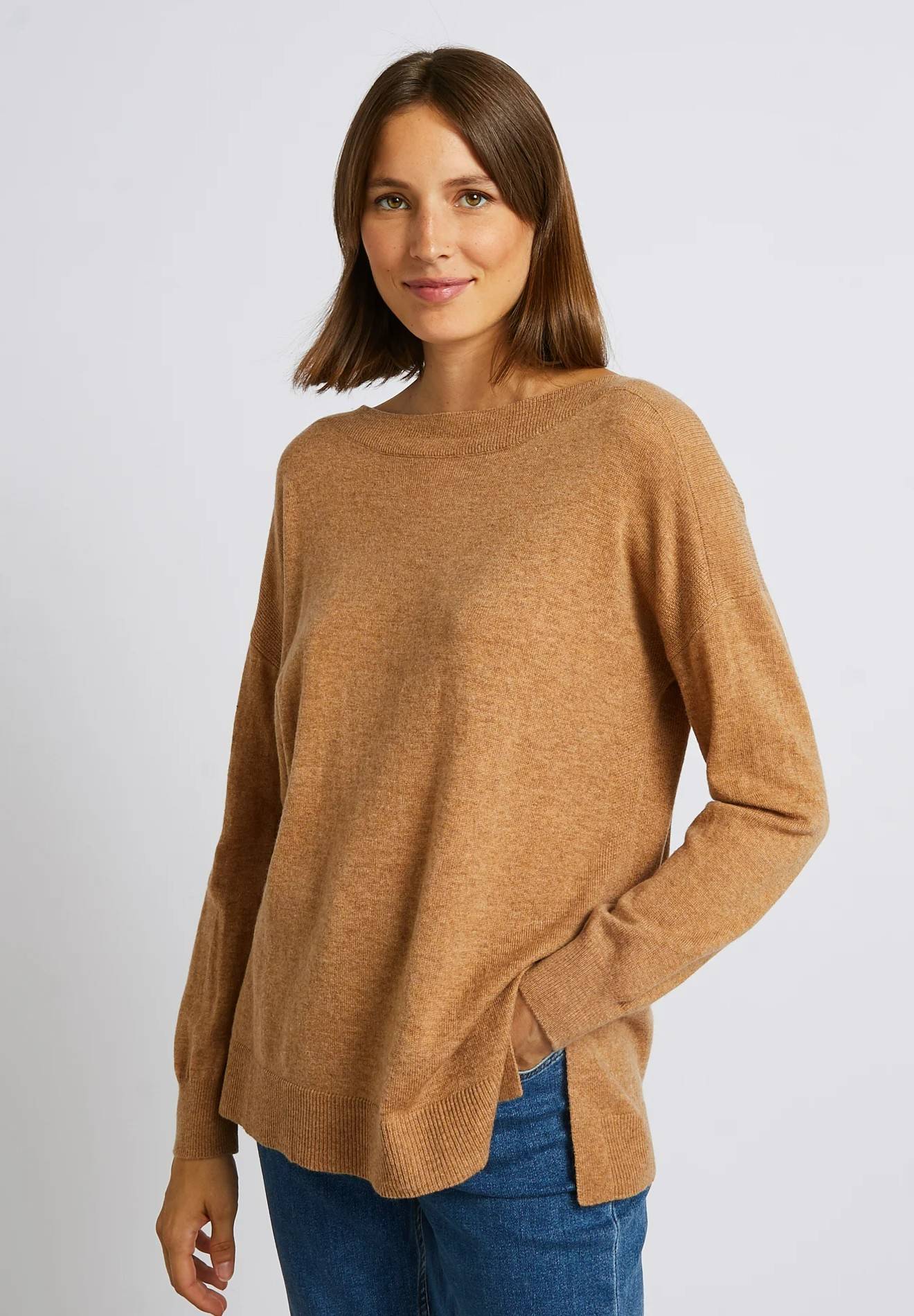 Pull col bateau contenant de la laine et du cachemire, Beige, large image number 3.0
