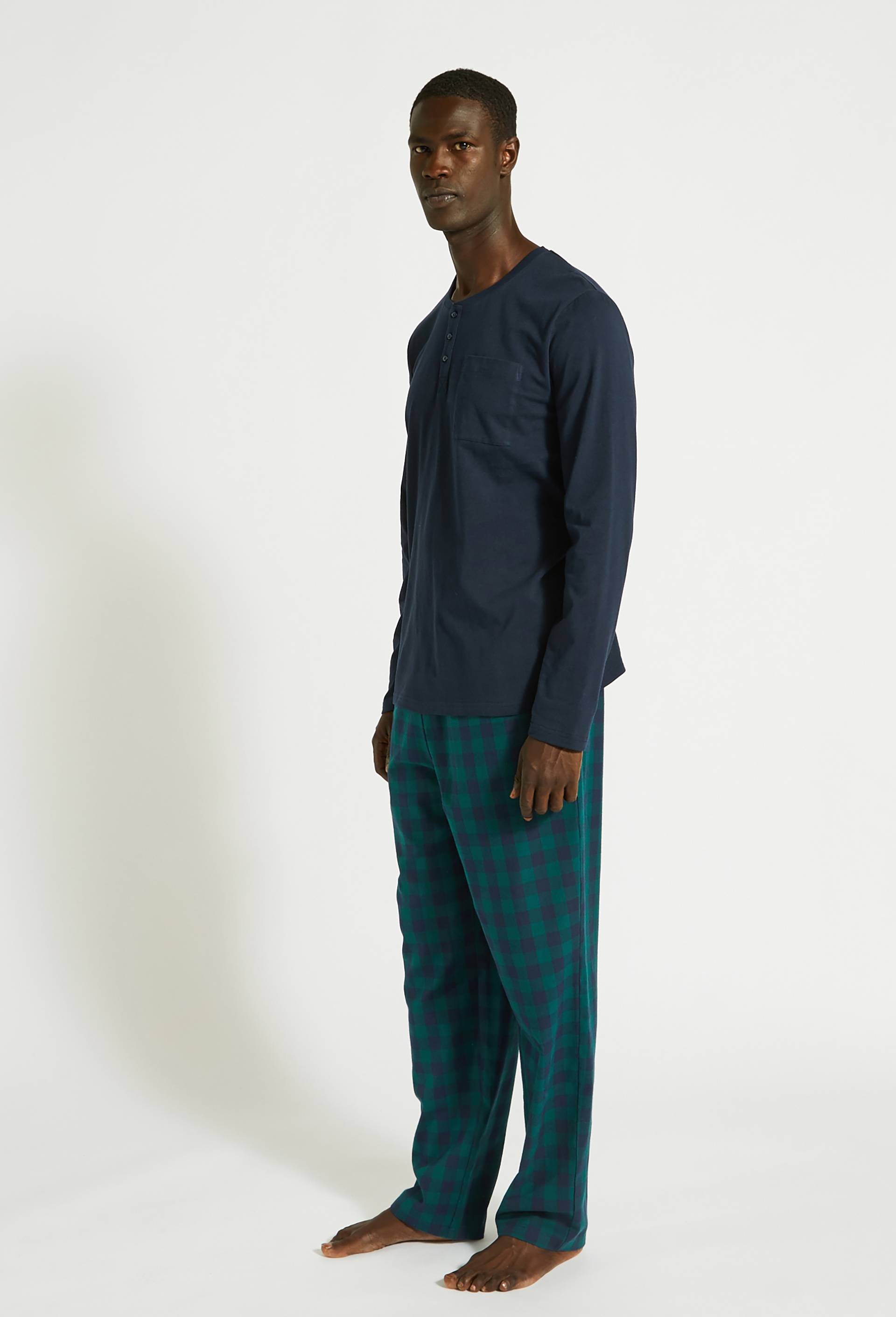 Pyjama en coton, Vert foncé, large image number 0