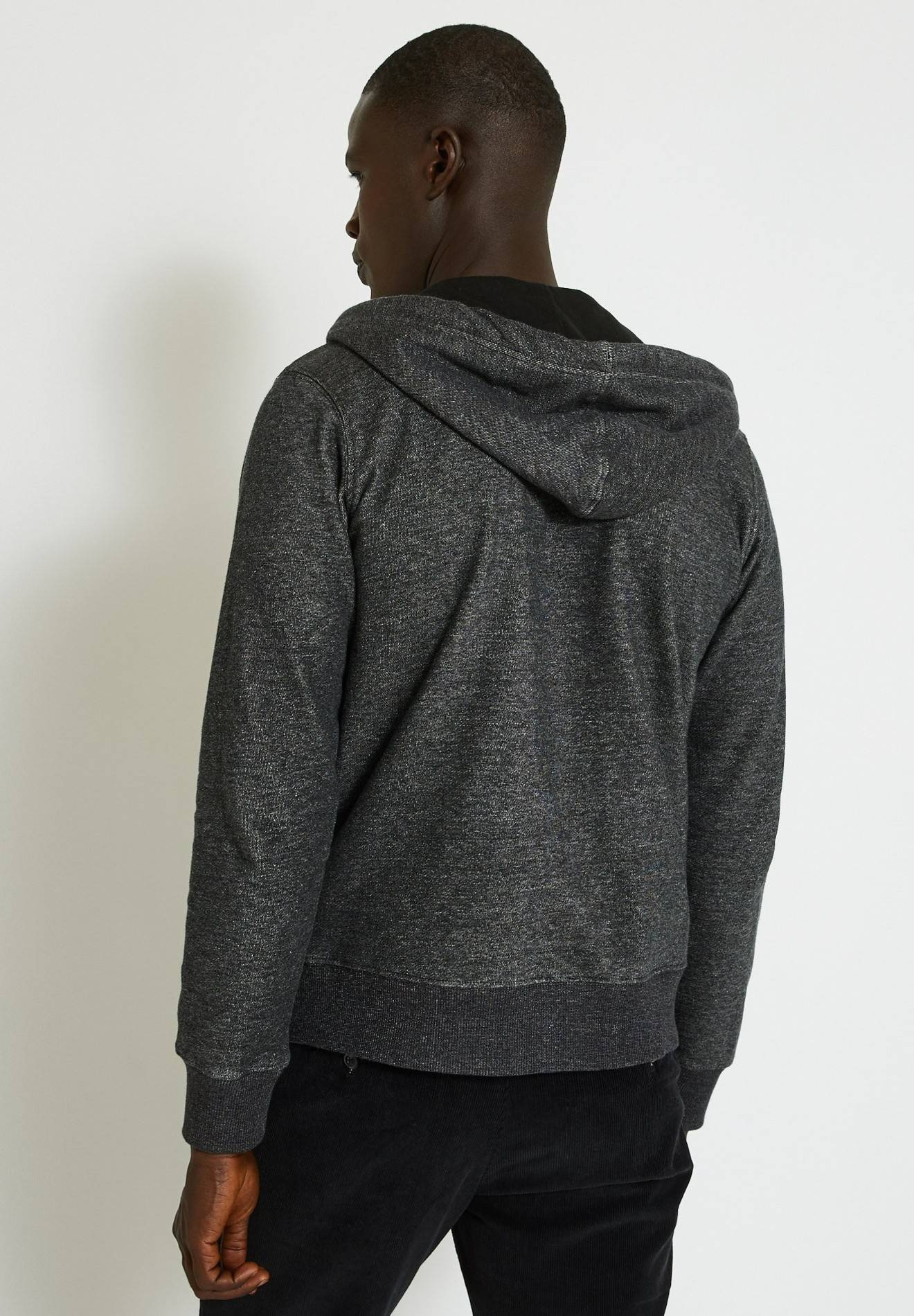Sweat à capuche zippé en coton BIO GOTS, Gris foncé, large image number 4