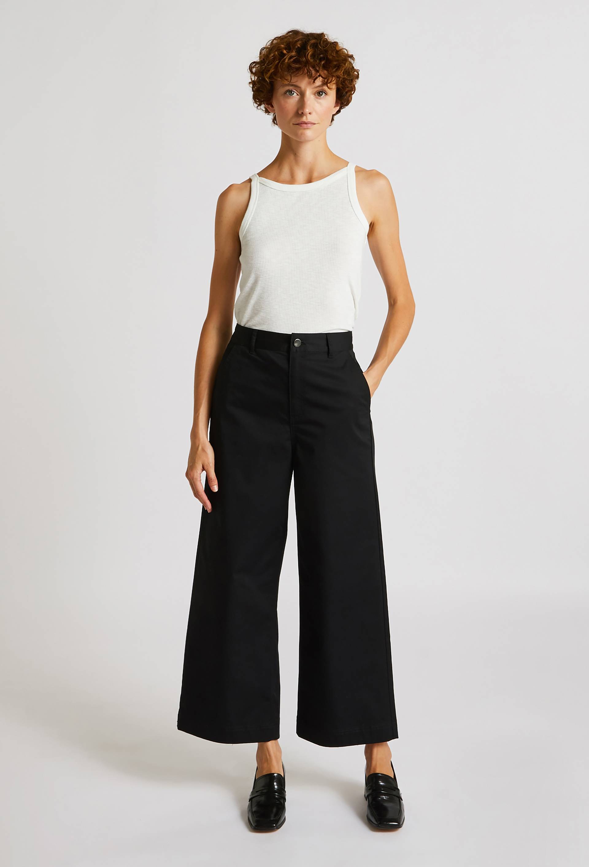 Pantalon large, Noir, large image number 0