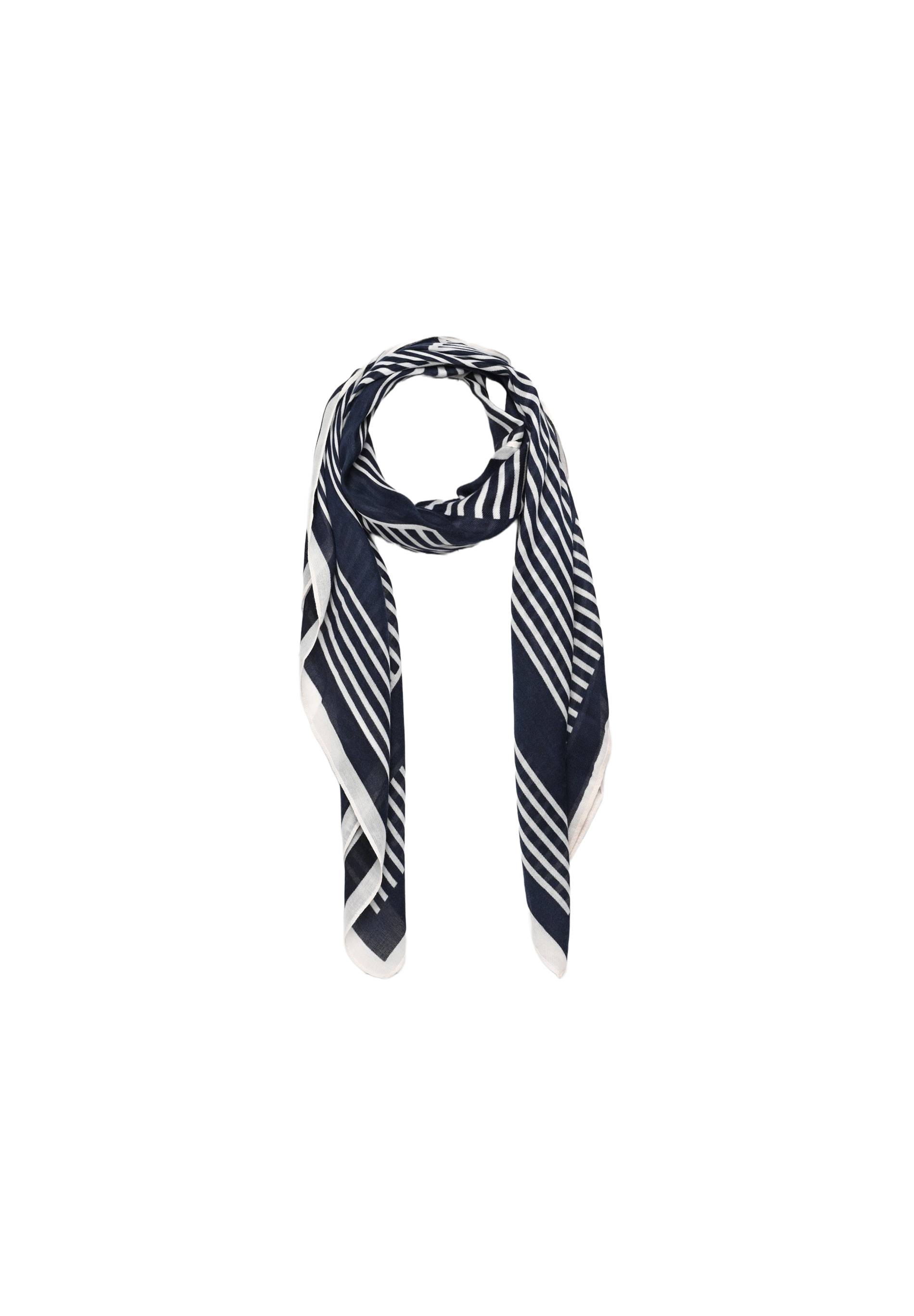 Carré imprimé géométrique certifié OEKOTEX, Bleu foncé, large image number 4
