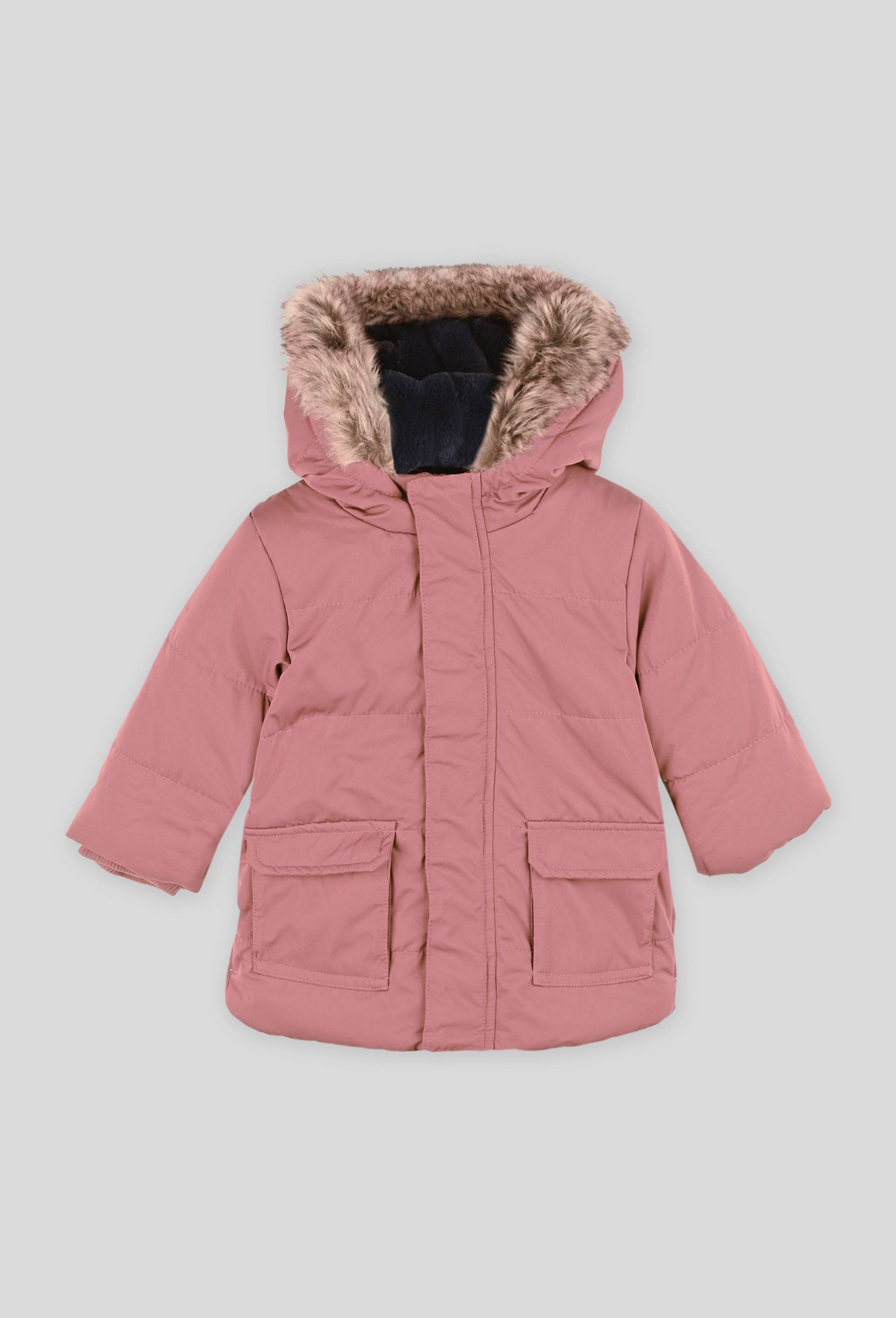Parka &agrave; capuche chaude unie, mixte, rembourrage en polyester recycl&eacute;., Rose, large image number 0