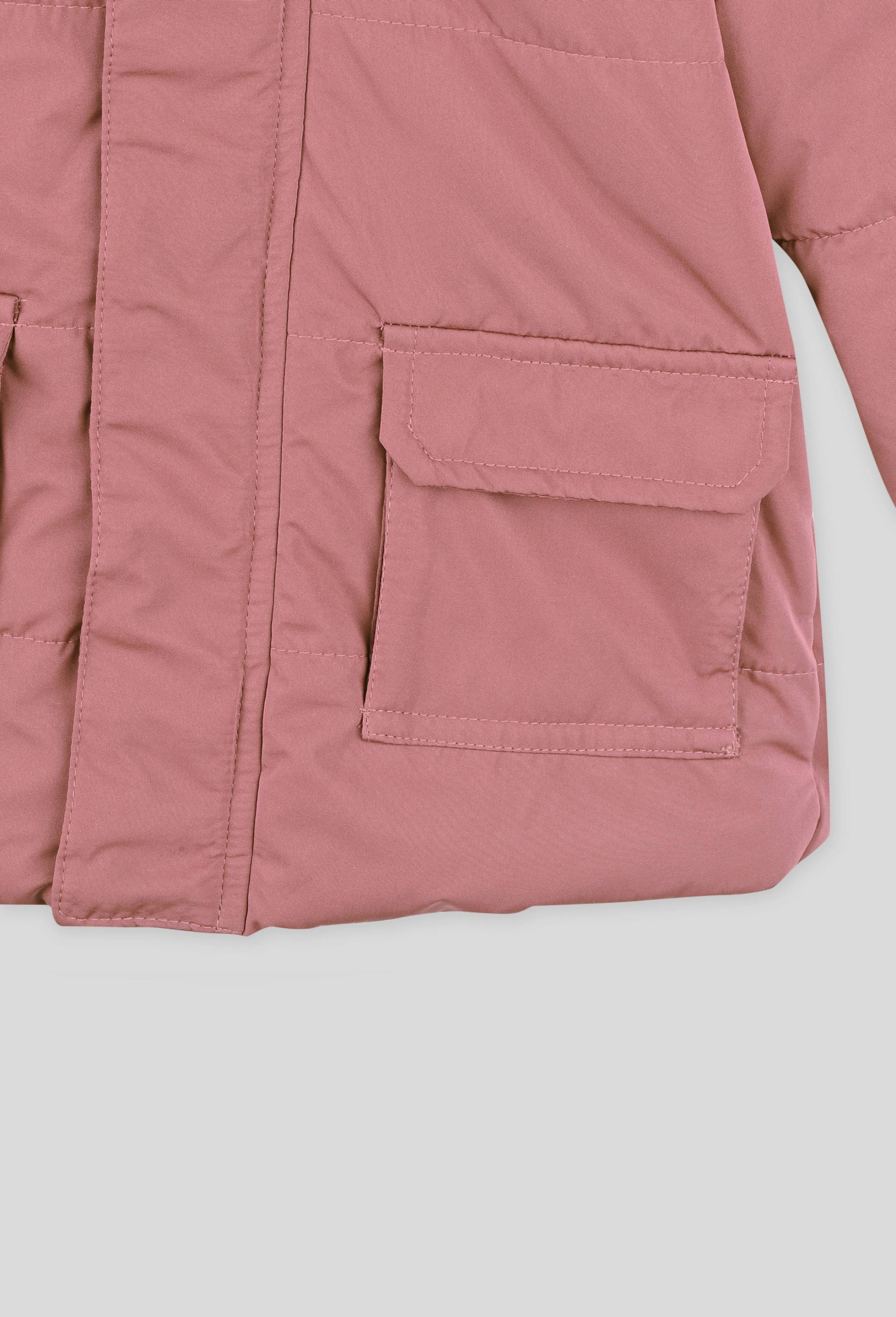 Parka &agrave; capuche chaude unie, mixte, rembourrage en polyester recycl&eacute;., Rose, large image number 2