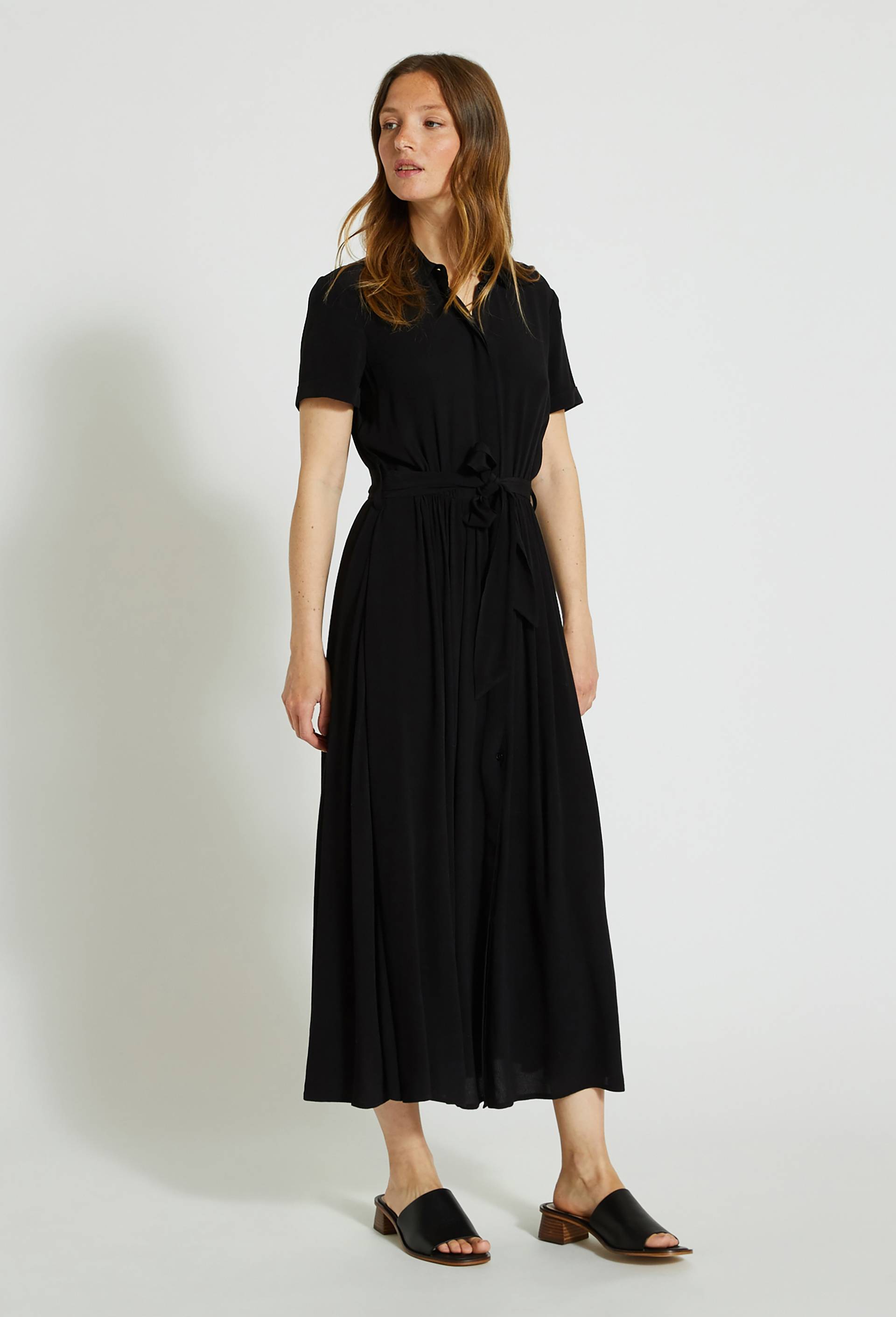 Robe chemise manches courtes, Noir, large image number 0