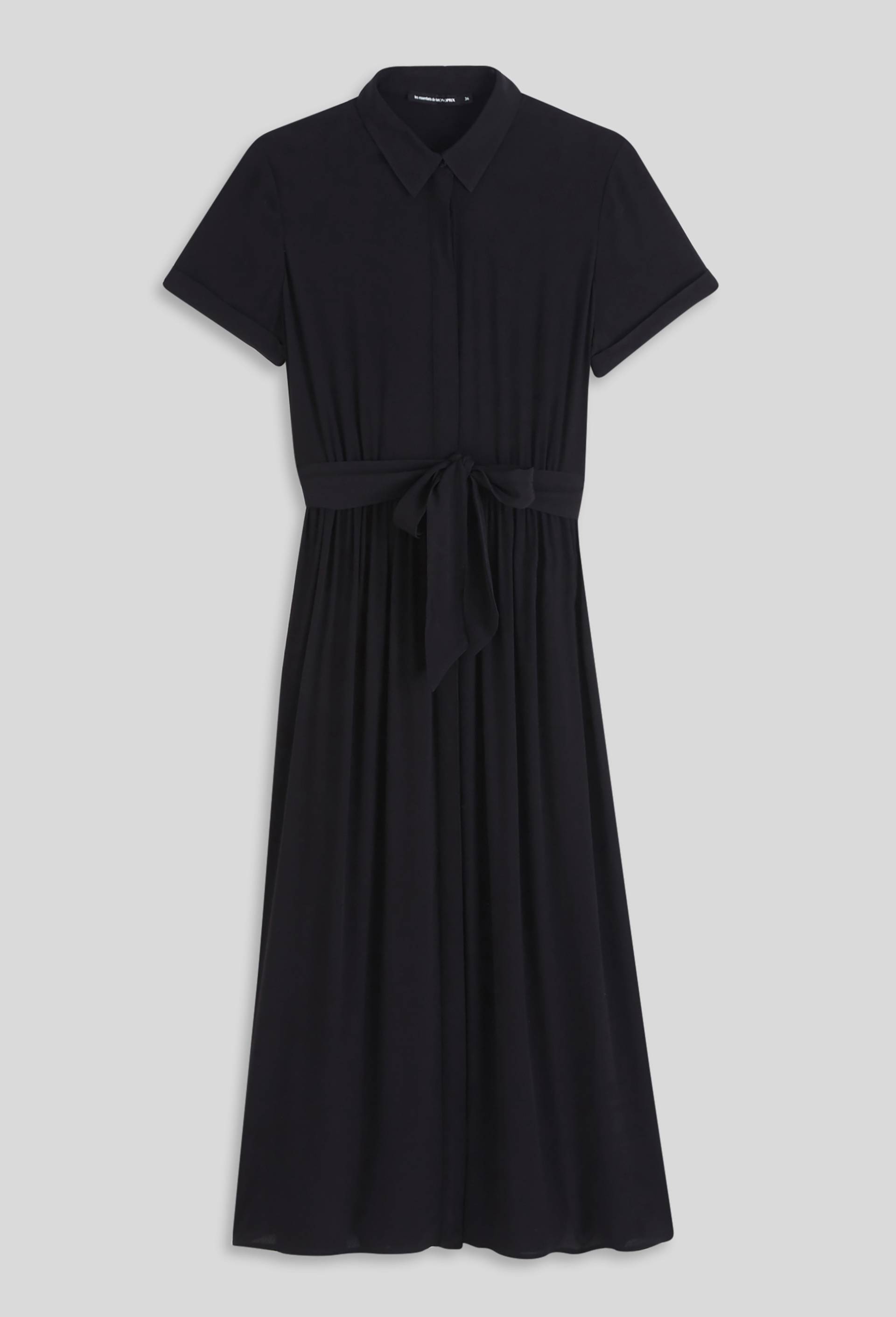 Robe chemise manches courtes, Noir, large image number 2
