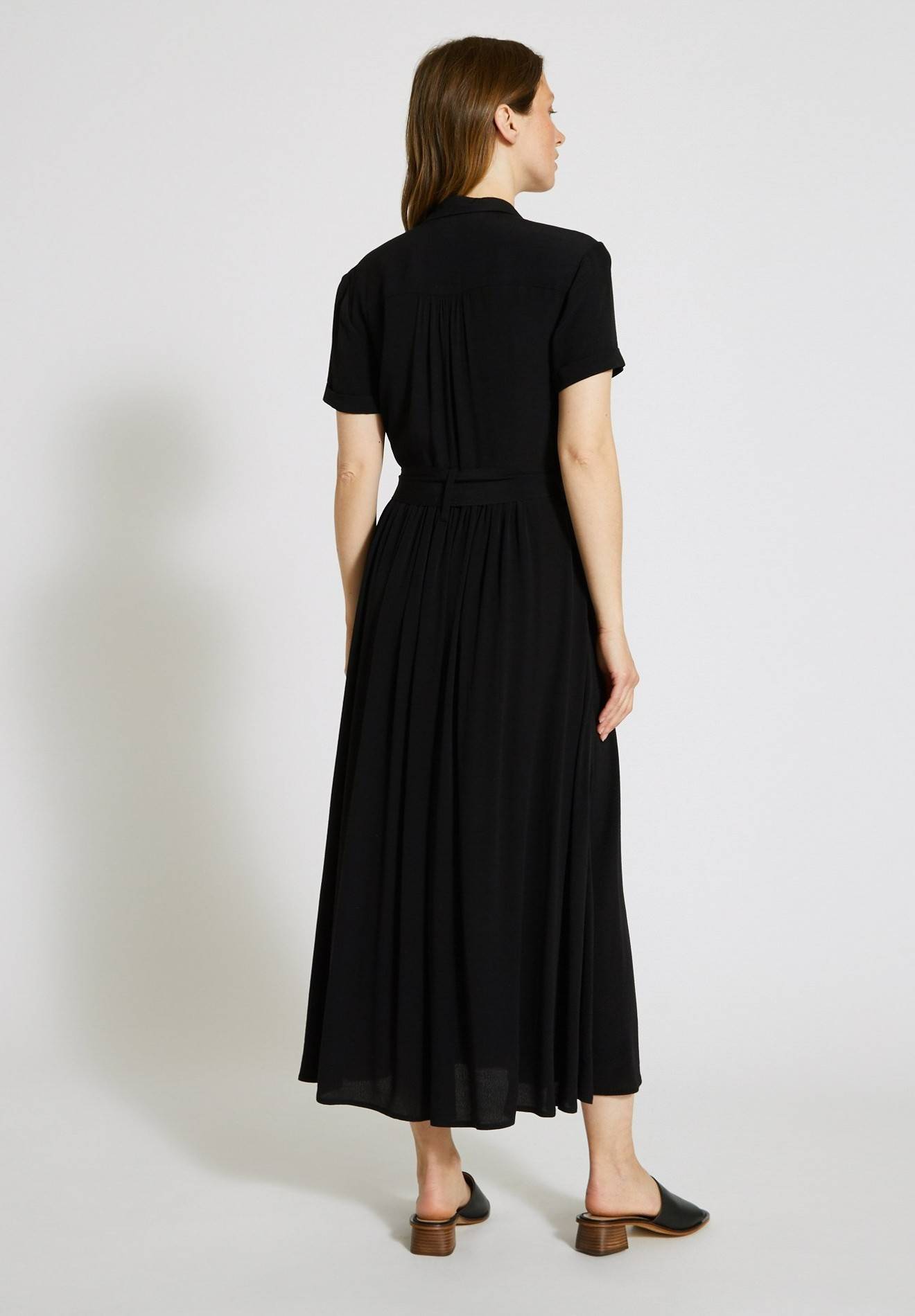 Robe chemise manches courtes, Noir, large image number 4