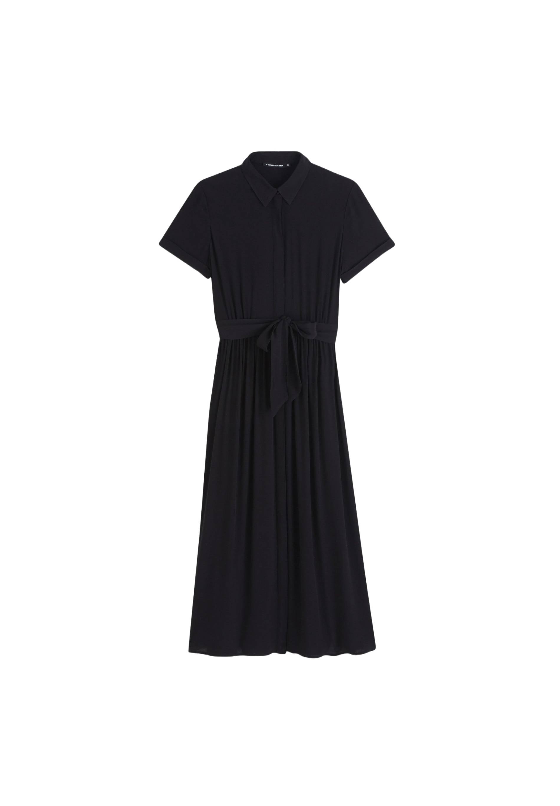 Robe chemise manches courtes, Noir, large image number 5.0