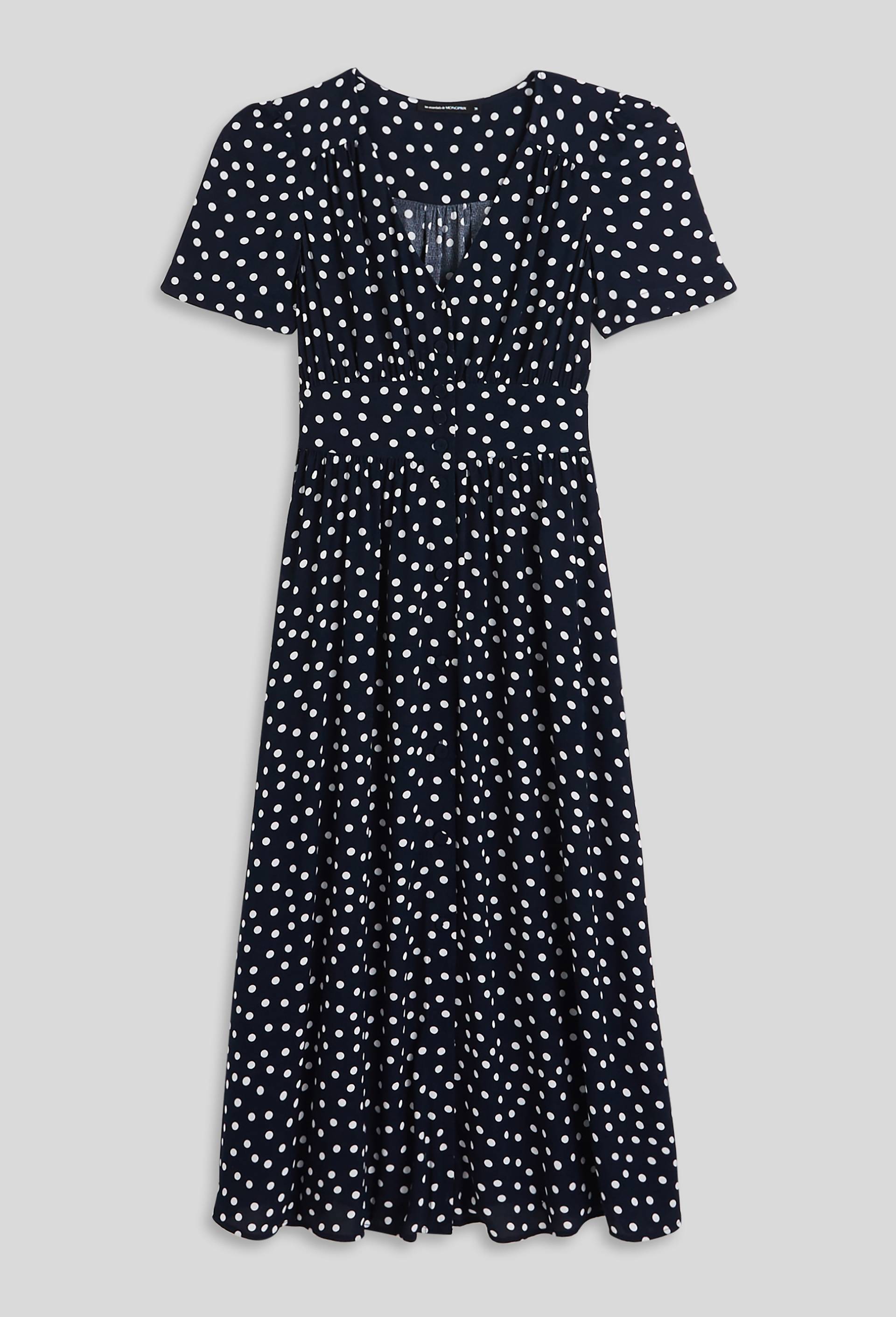 Robe chemise imprimée à pois, Bleu foncé, large image number 2.0