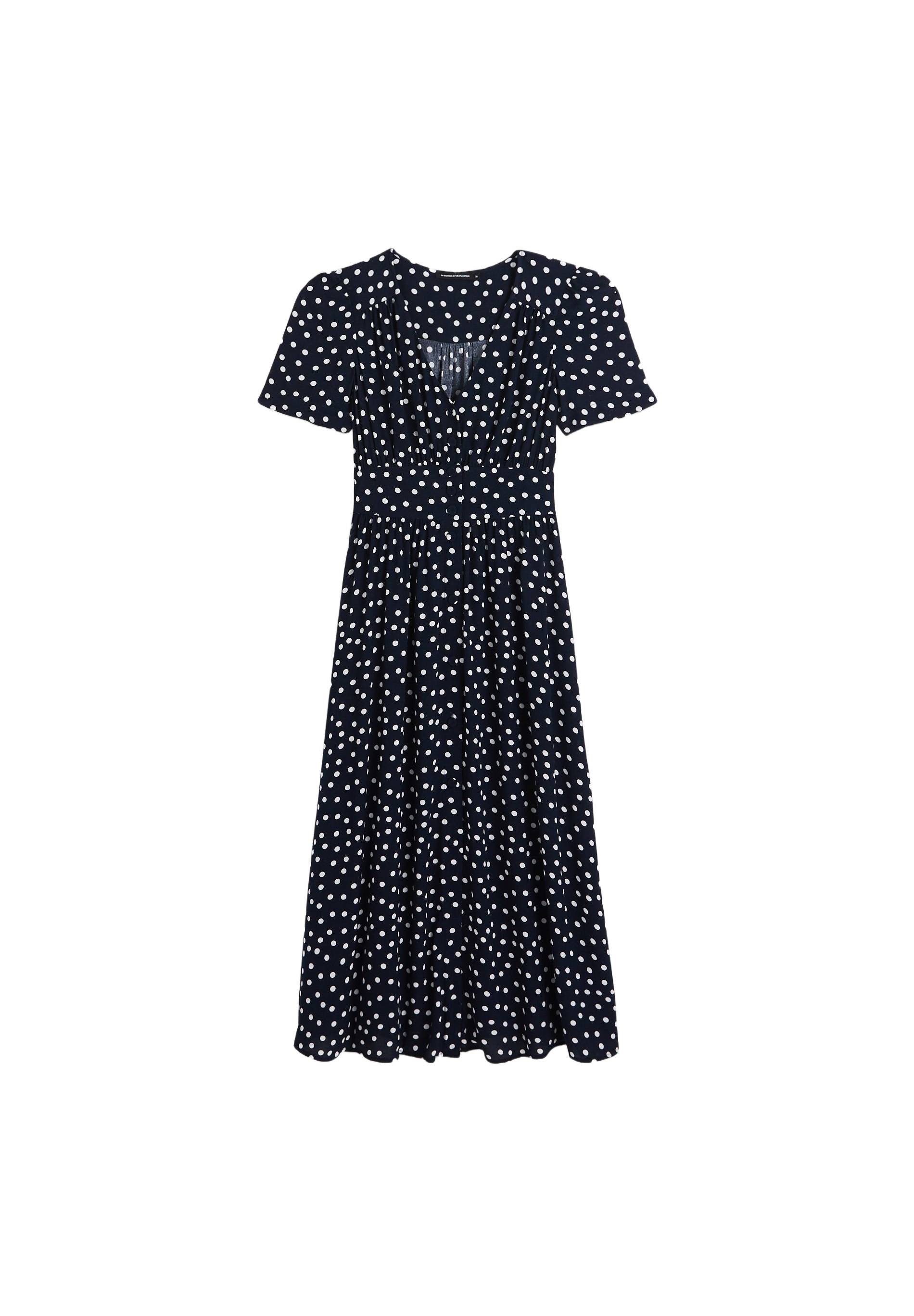 Robe chemise imprimée à pois, Bleu foncé, large image number 5