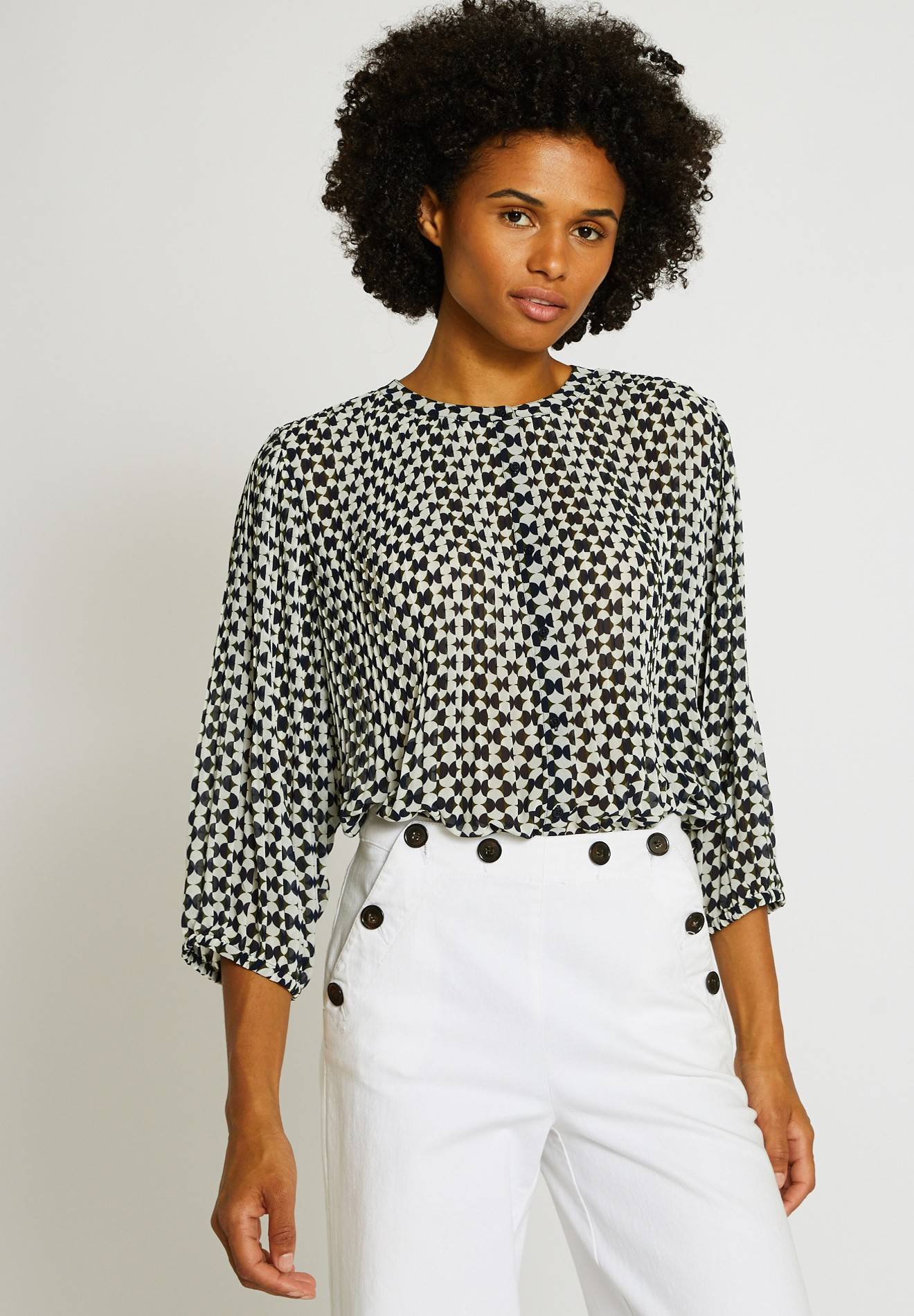 Blouse imprimée, Bleu foncé, large image number 3