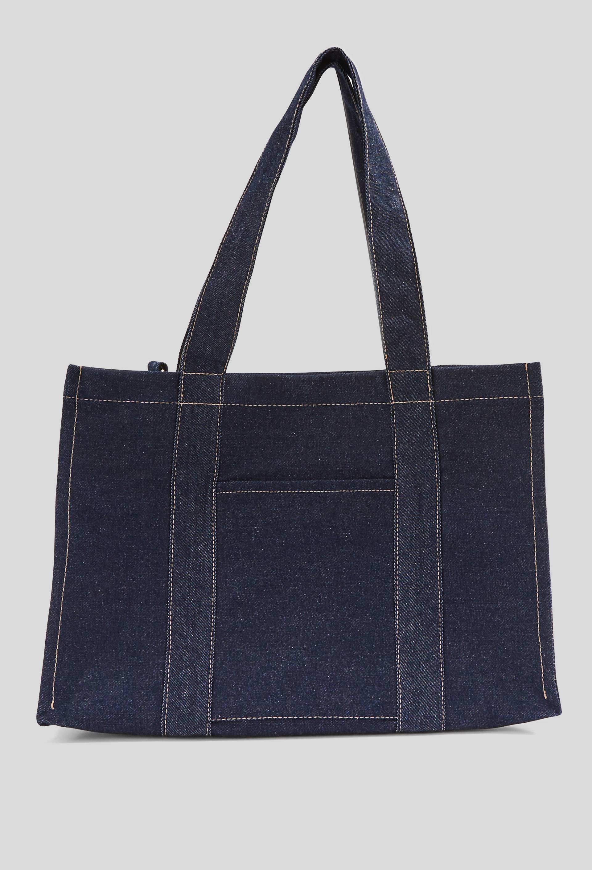 Cabas en denim BIO GOTS BLEU FONCE pour femme MONOPRIX