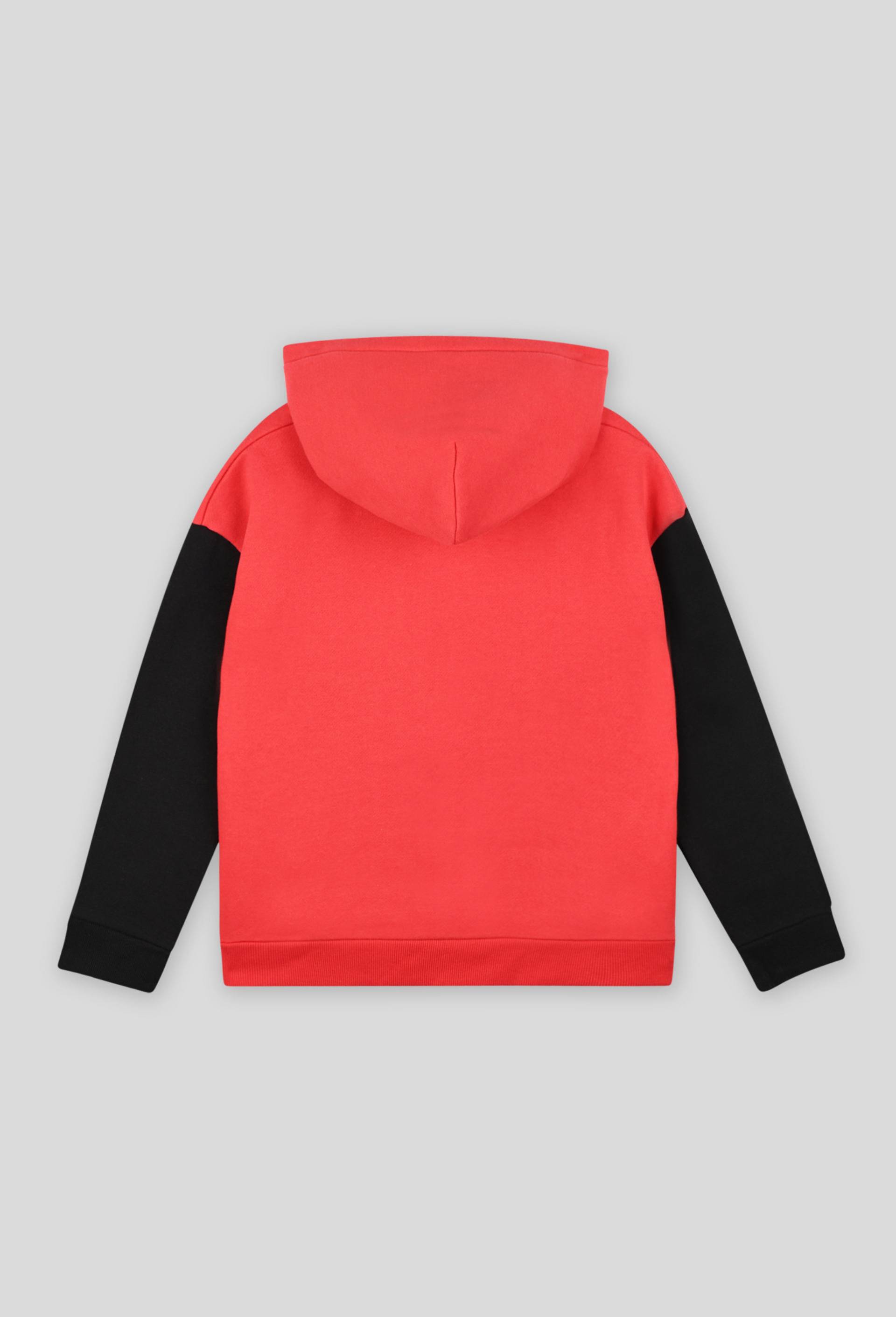 Sweat à capuche imprimé en coton Bio, Rouge, large image number 1.0