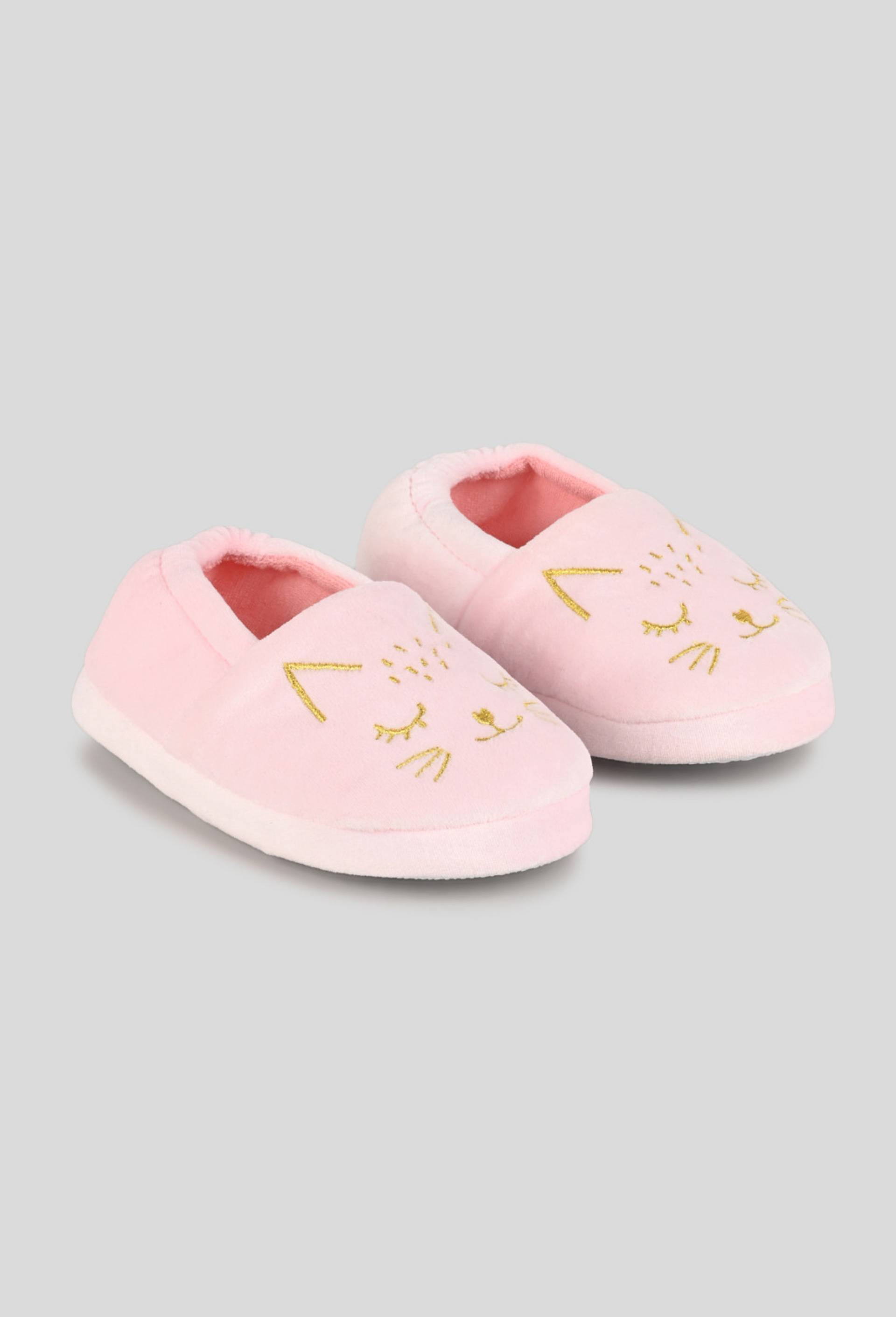 Chaussons brodés, Rose clair, large image number 1