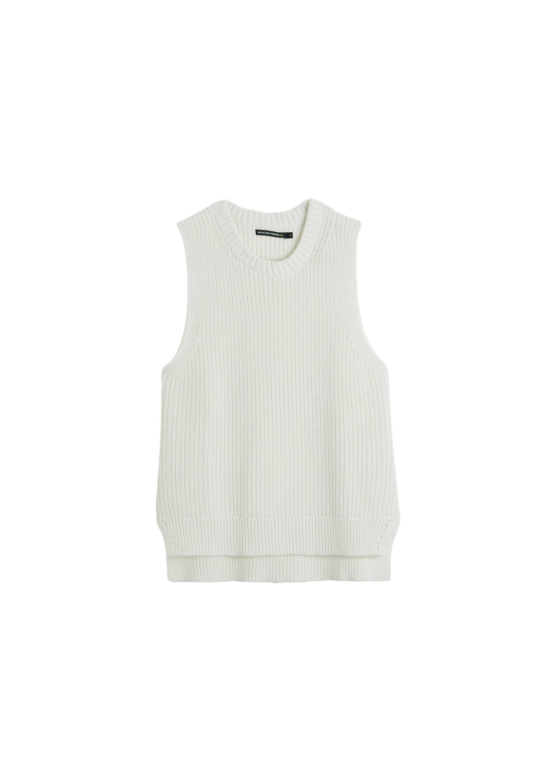 Pull sans manche Oekotex, Ecru, large image number 5