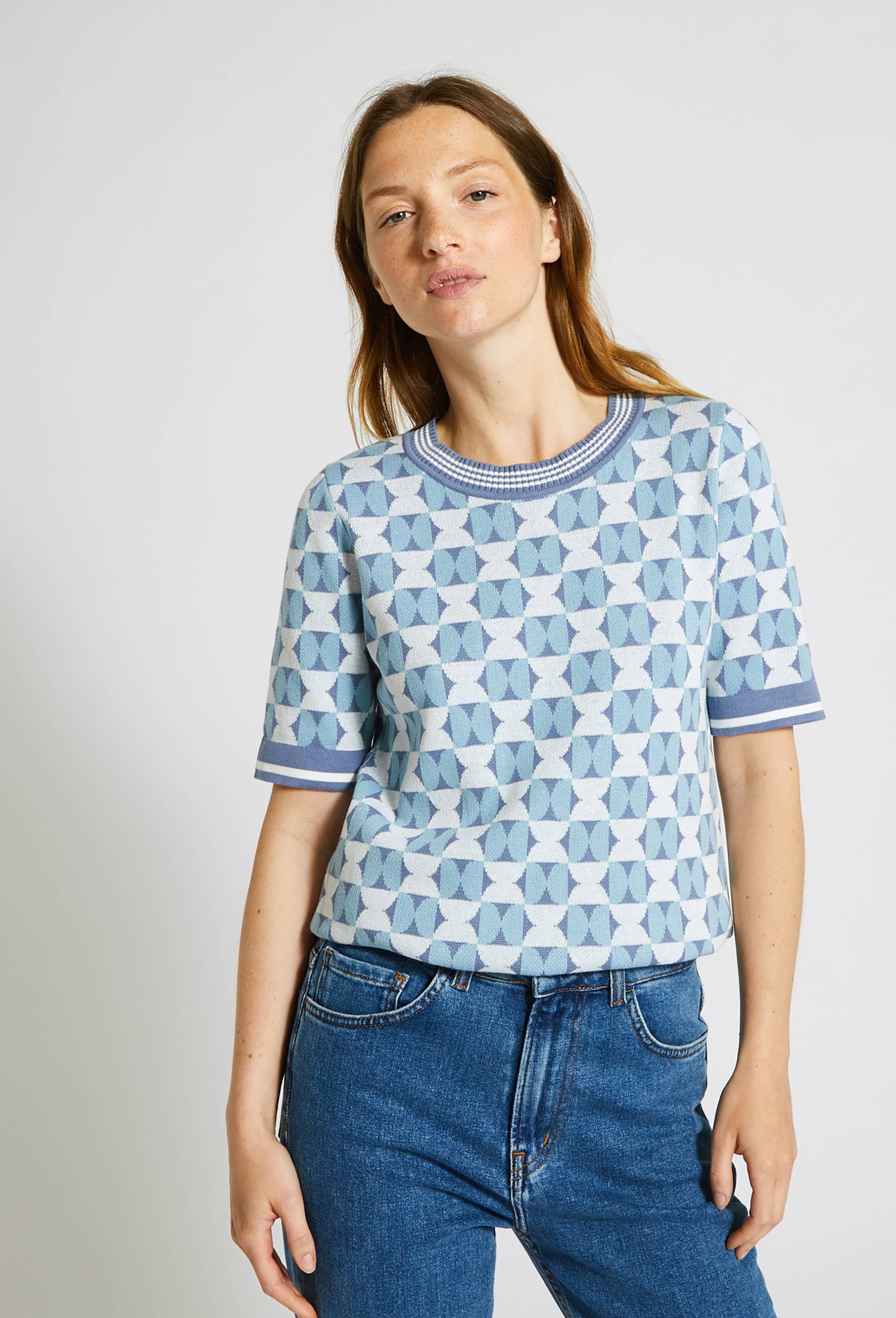 Pull manches courtes, Bleu clair, large image number 0