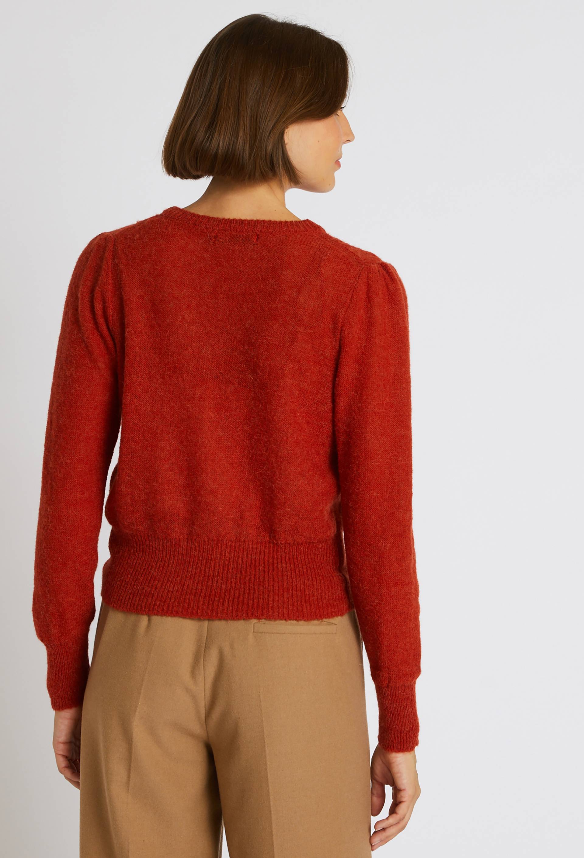 Cardigan boutonné, contient de l'alpaga, Oeko-Tex, Rouge foncé, large image number 1
