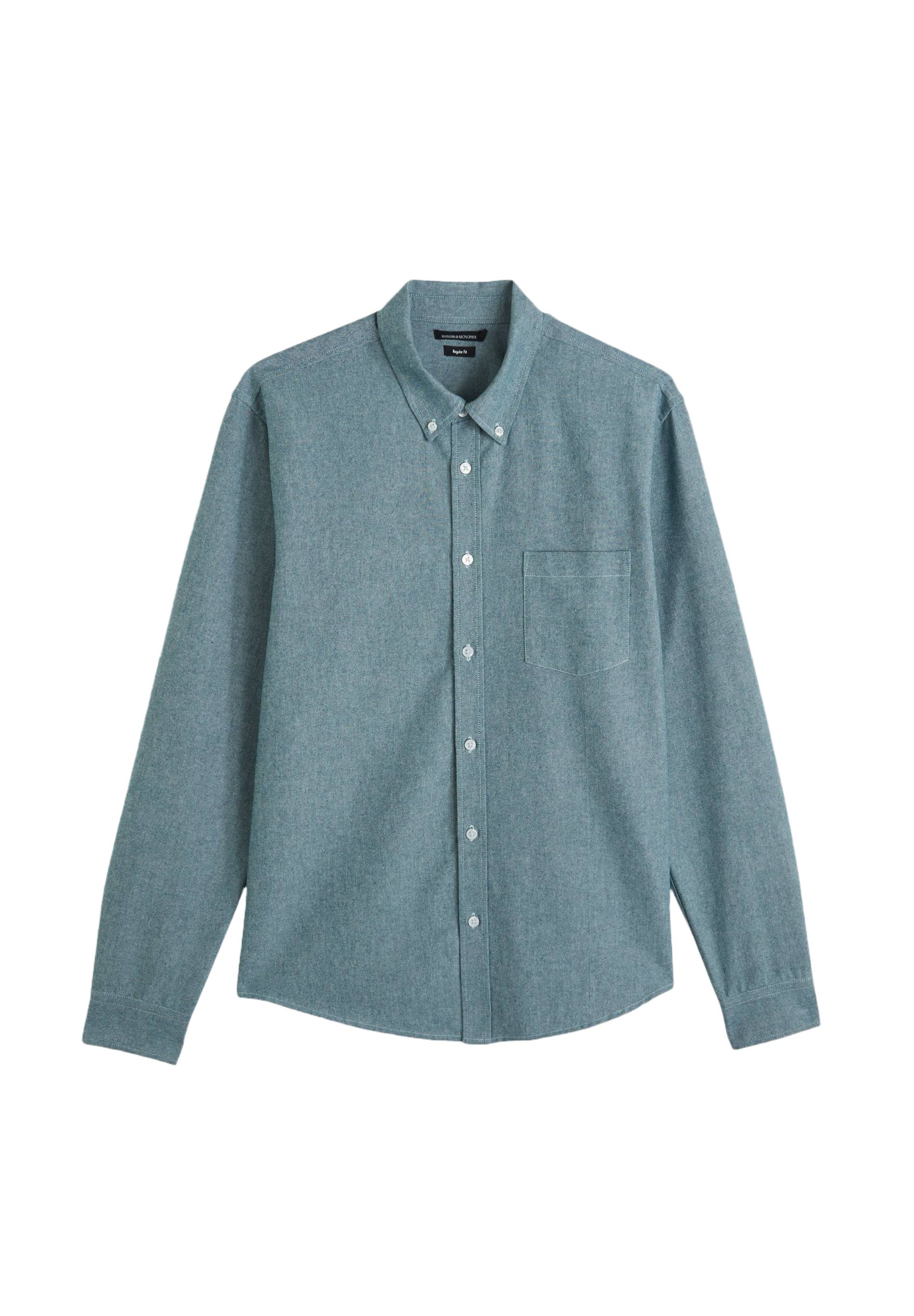 Chemise manches longues oxford en coton BIO, Vert, large image number 5