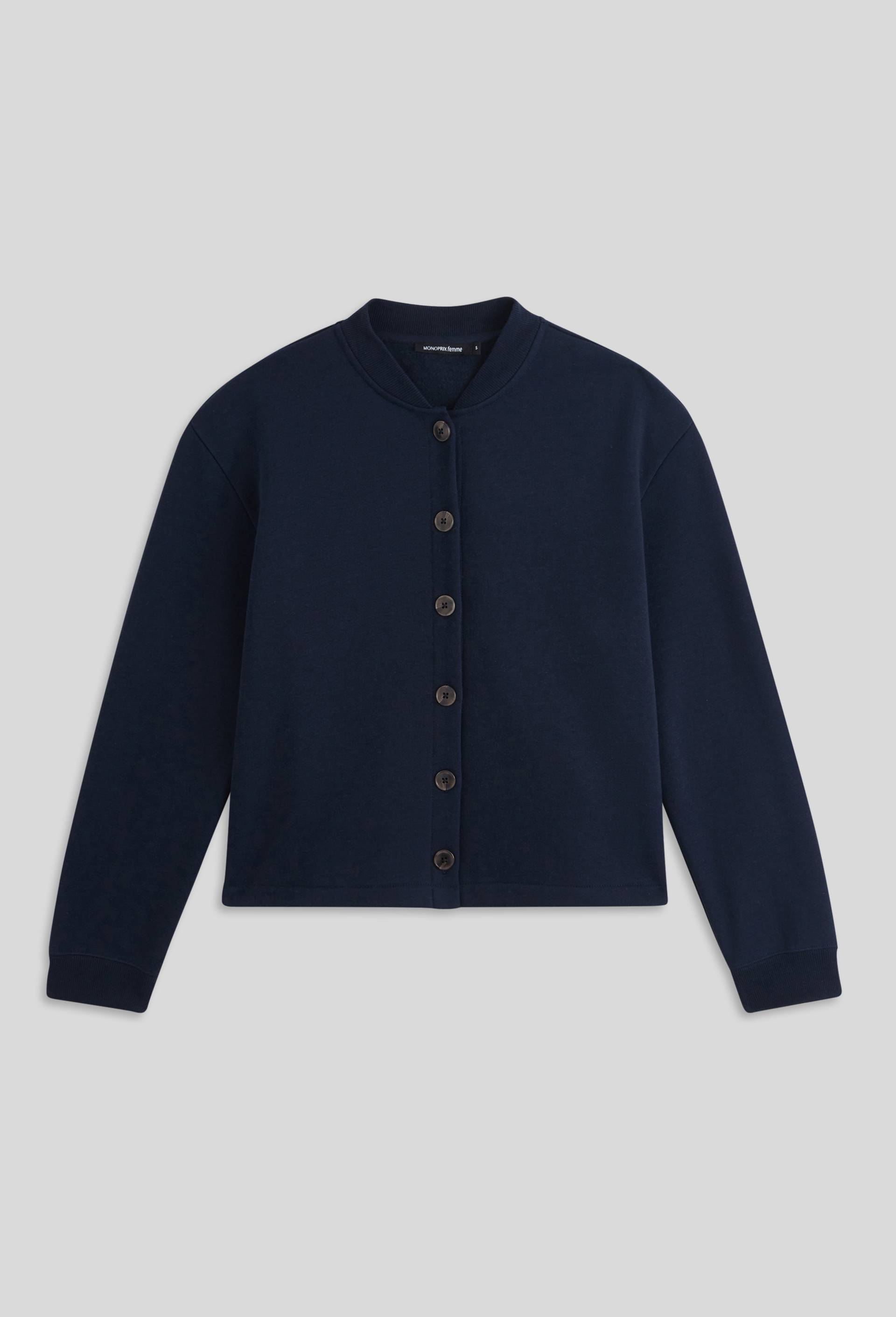 Cardigan en molleton, Bleu foncé, large image number 2.0