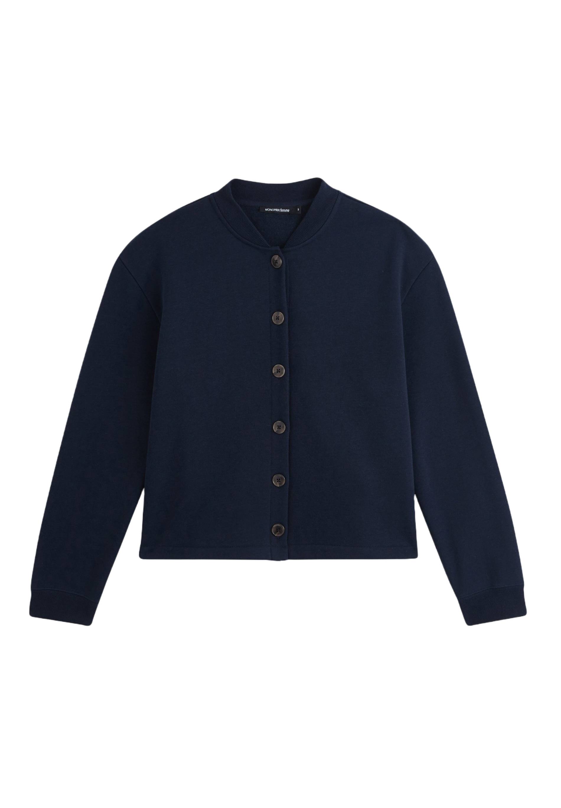 Cardigan en molleton, Bleu foncé, large image number 5