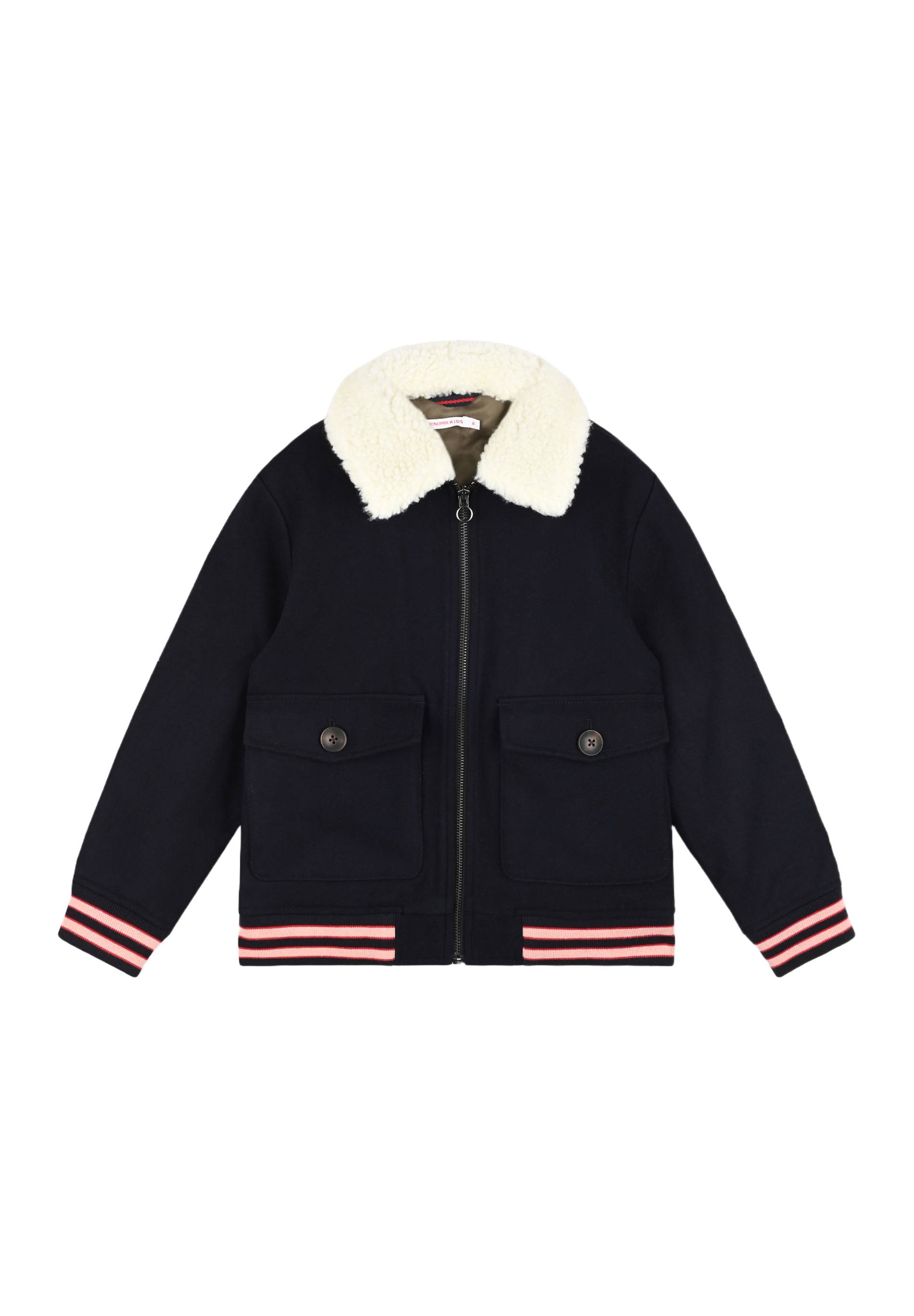 Manteau col sherpa, Bleu foncé, large image number 3