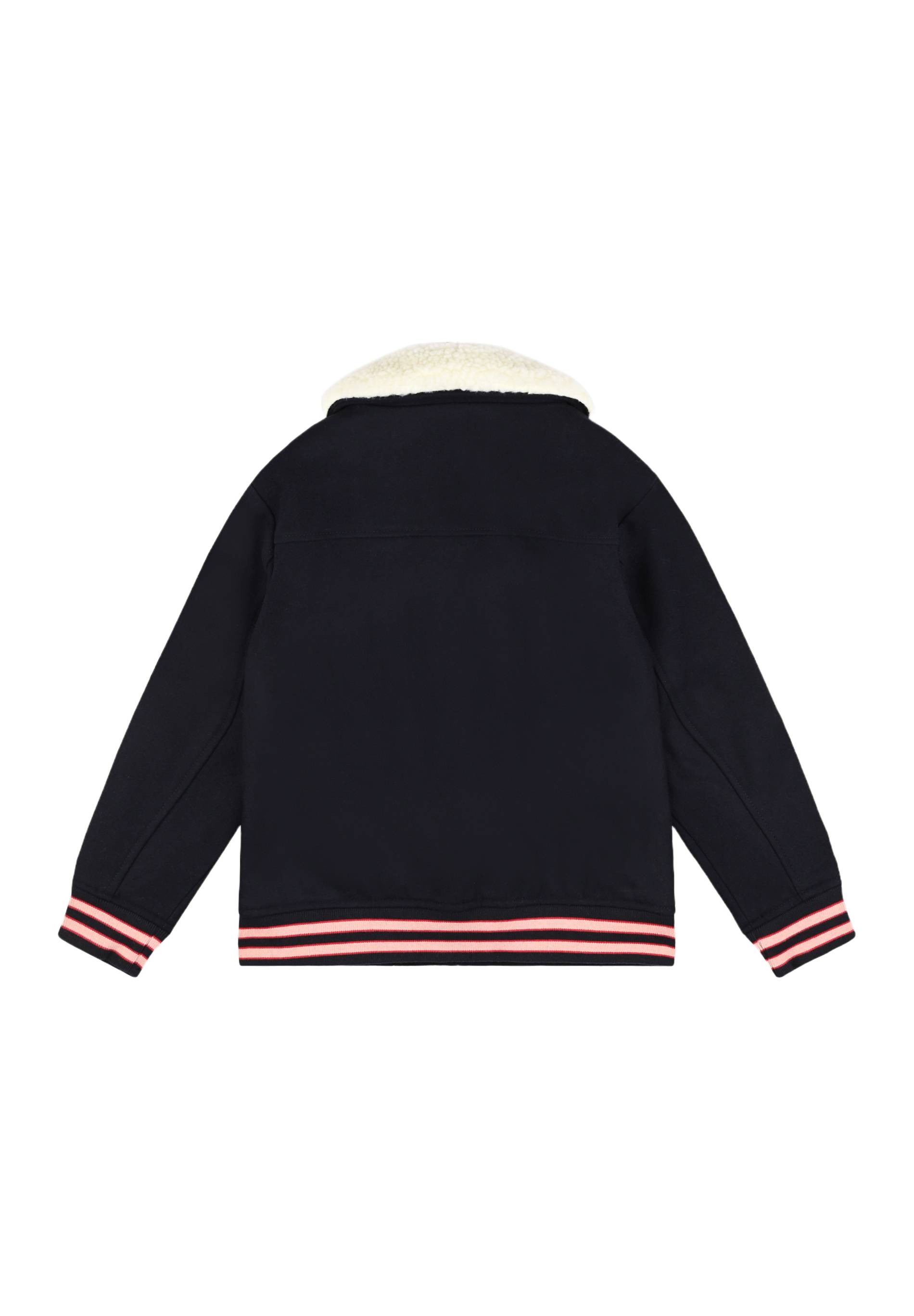 Manteau col sherpa, Bleu foncé, large image number 4.0