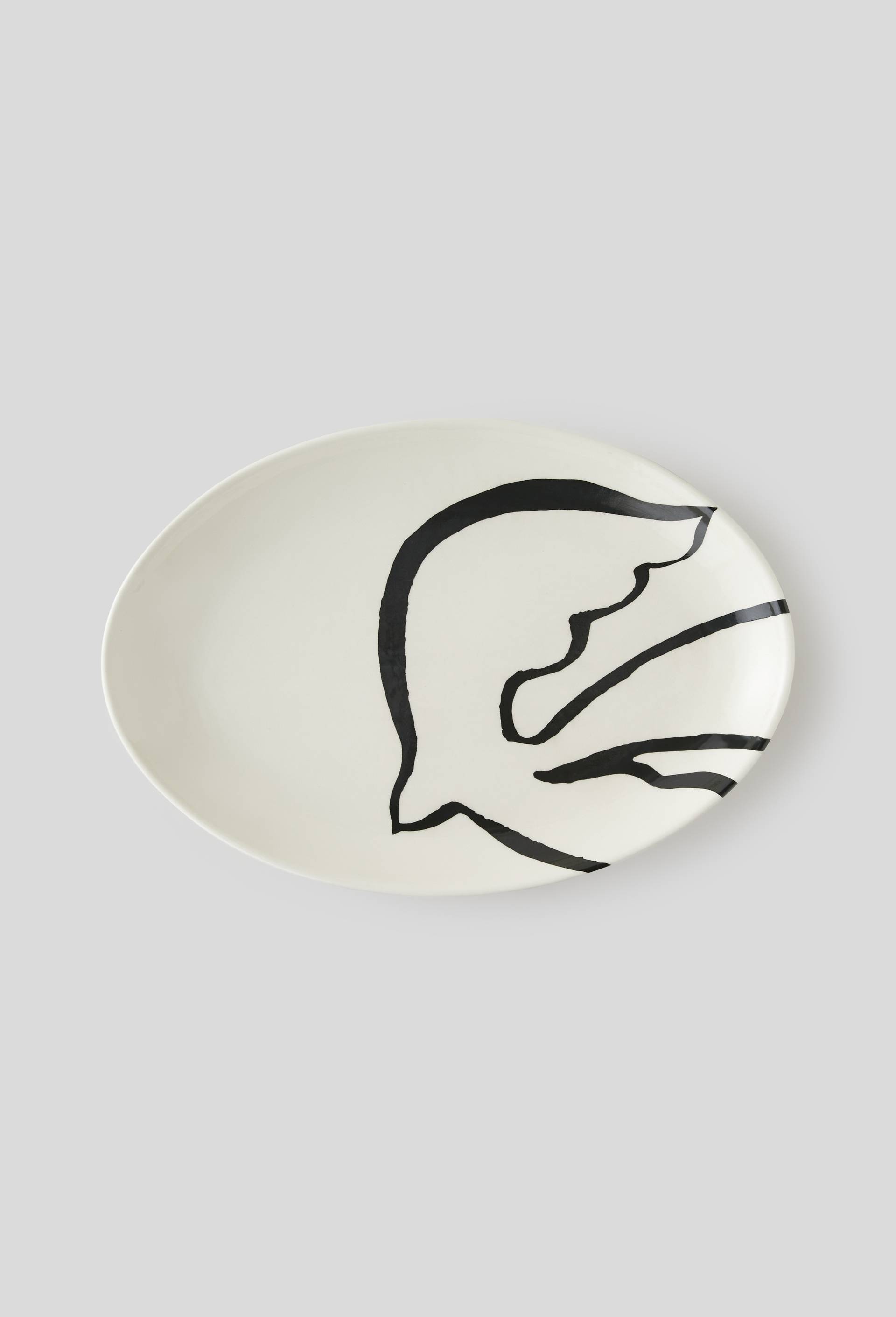 Plat ovale UCELLI, Ecru, large image number 0.0